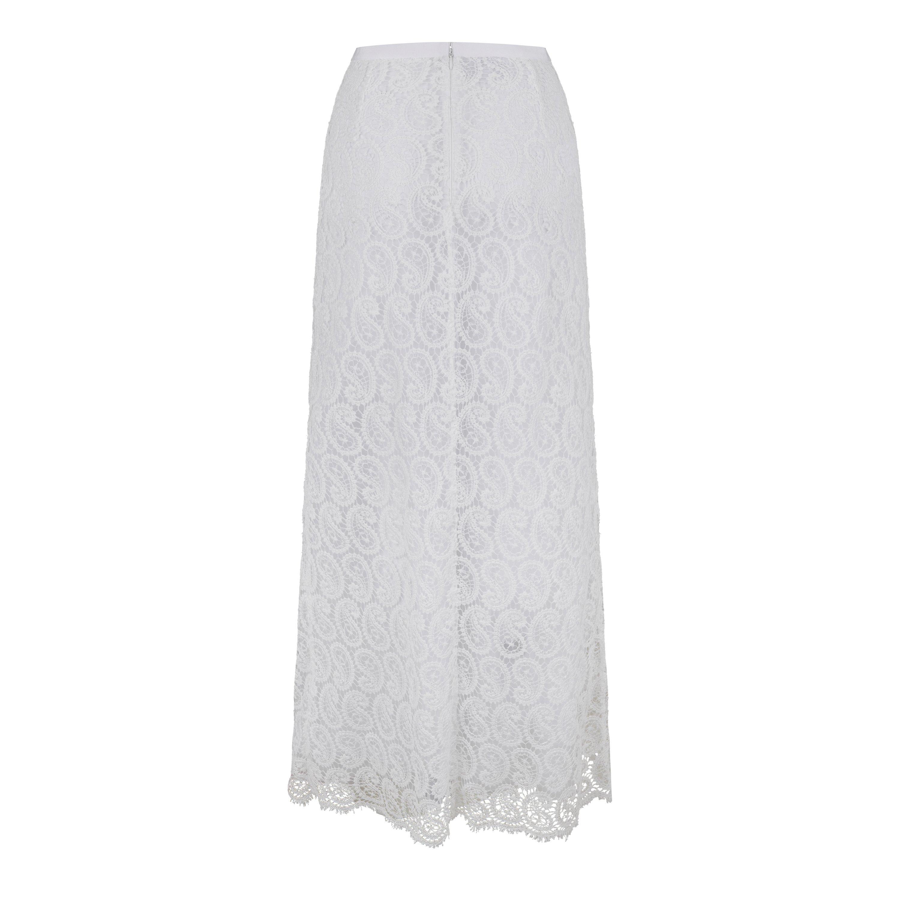 Ivory - Giambattista Valli - Women's Paisley Macrame Lace Maxi Skirt - 7