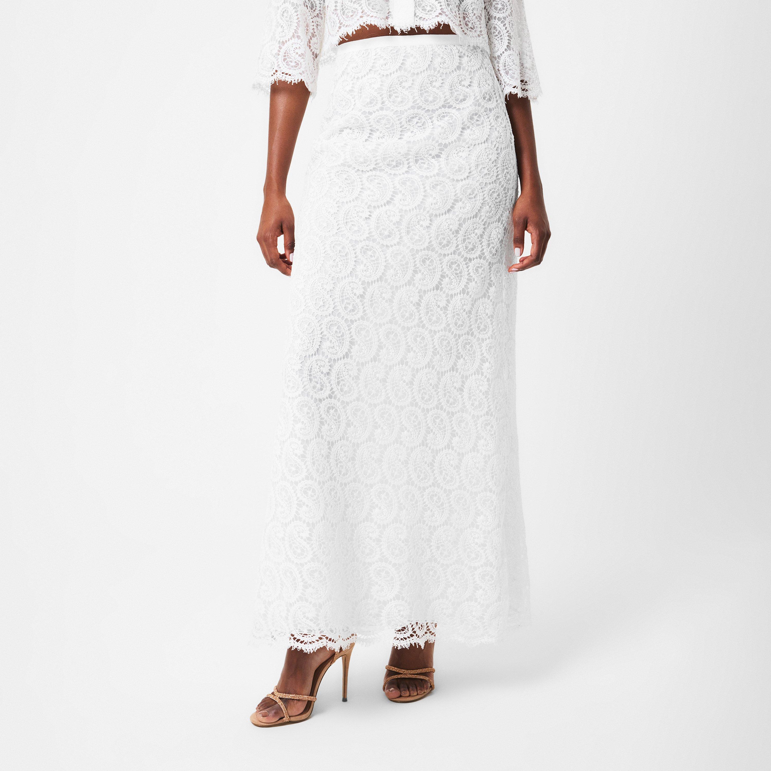 Ivory - Giambattista Valli - Women's Paisley Macrame Lace Maxi Skirt - 3