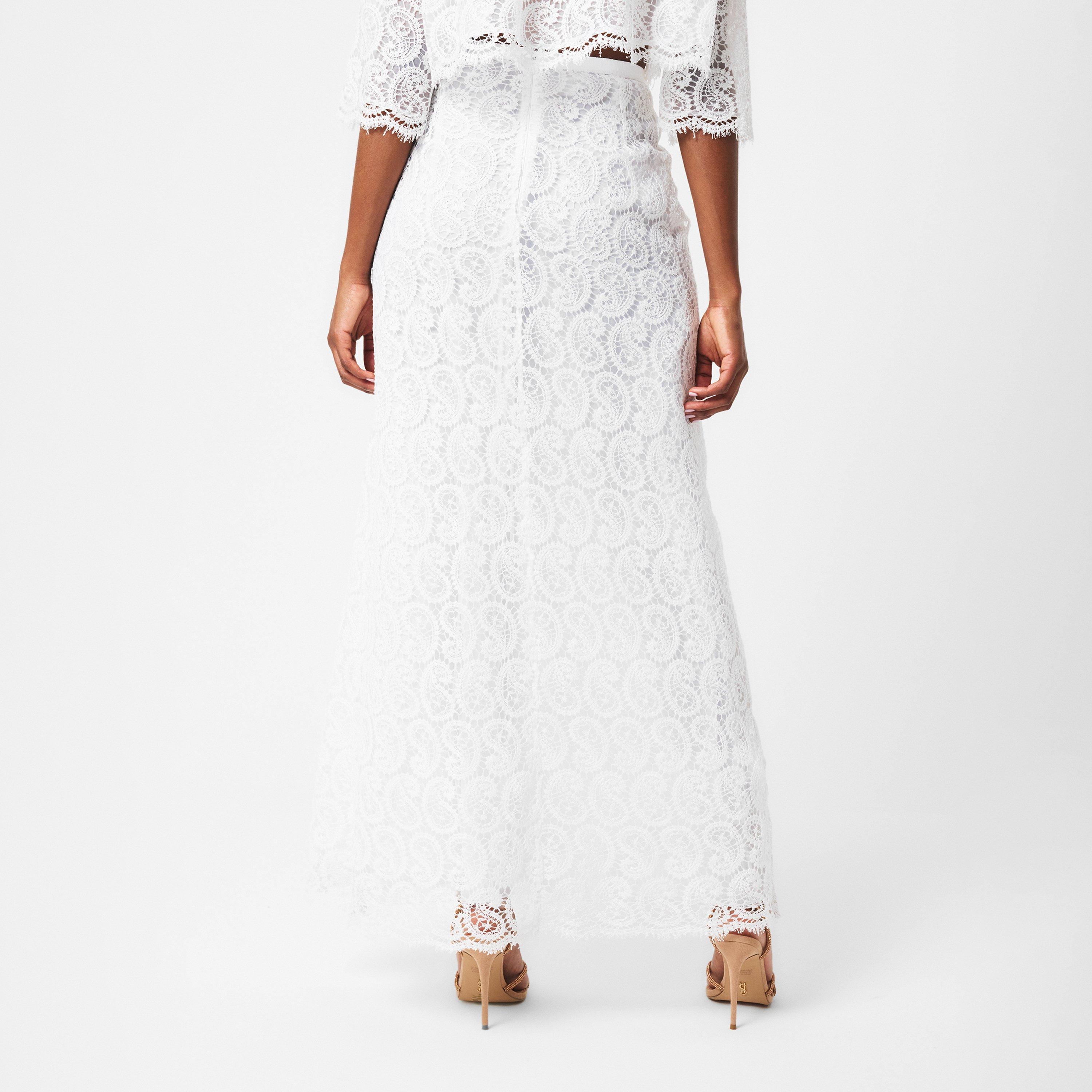 Ivory - Giambattista Valli - Women's Paisley Macrame Lace Maxi Skirt - 4