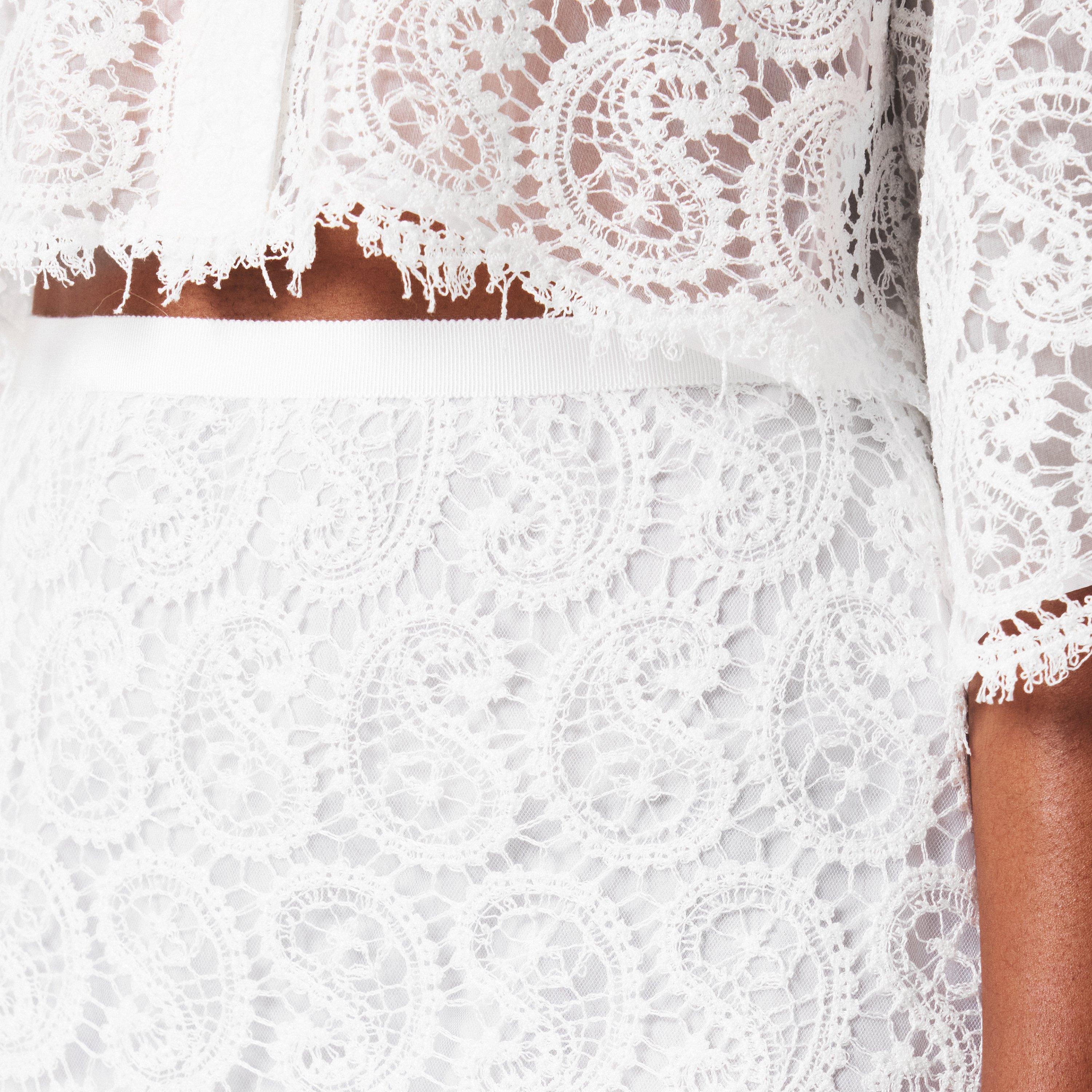 Ivory - Giambattista Valli - Women's Paisley Macrame Lace Maxi Skirt - 5