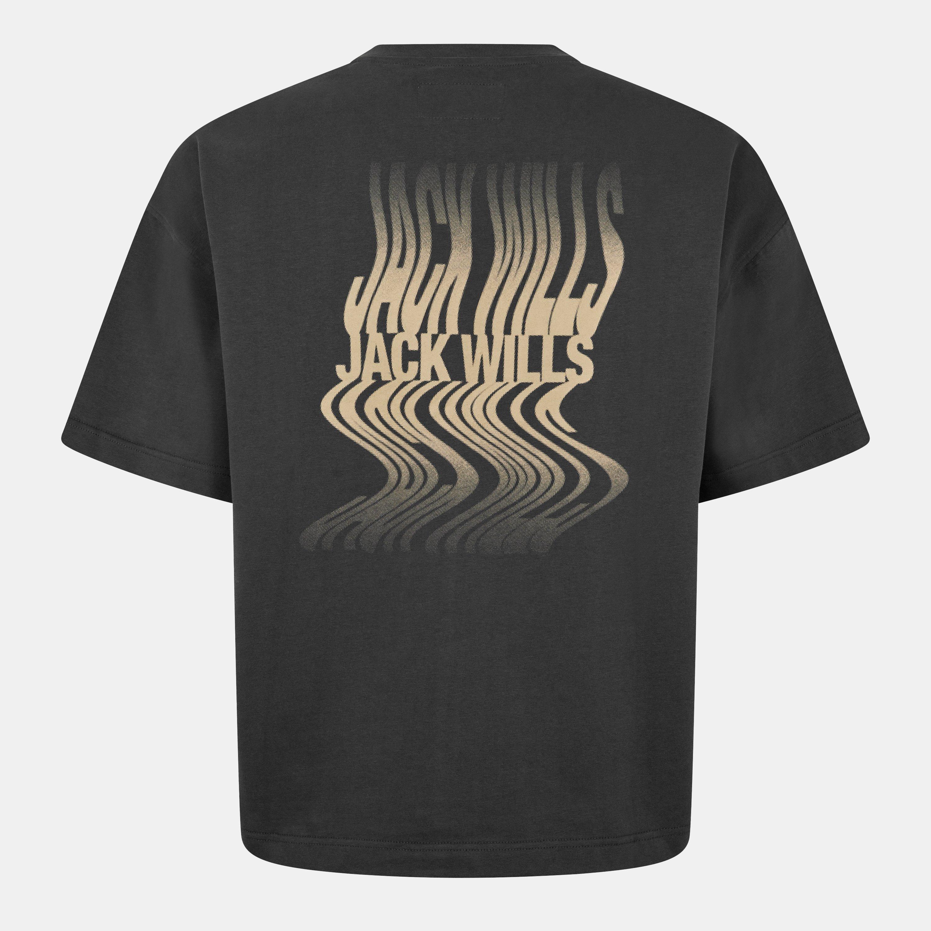 Washed Black - Jack Wills - JW Distort Regular Fit T-Shirt - 1