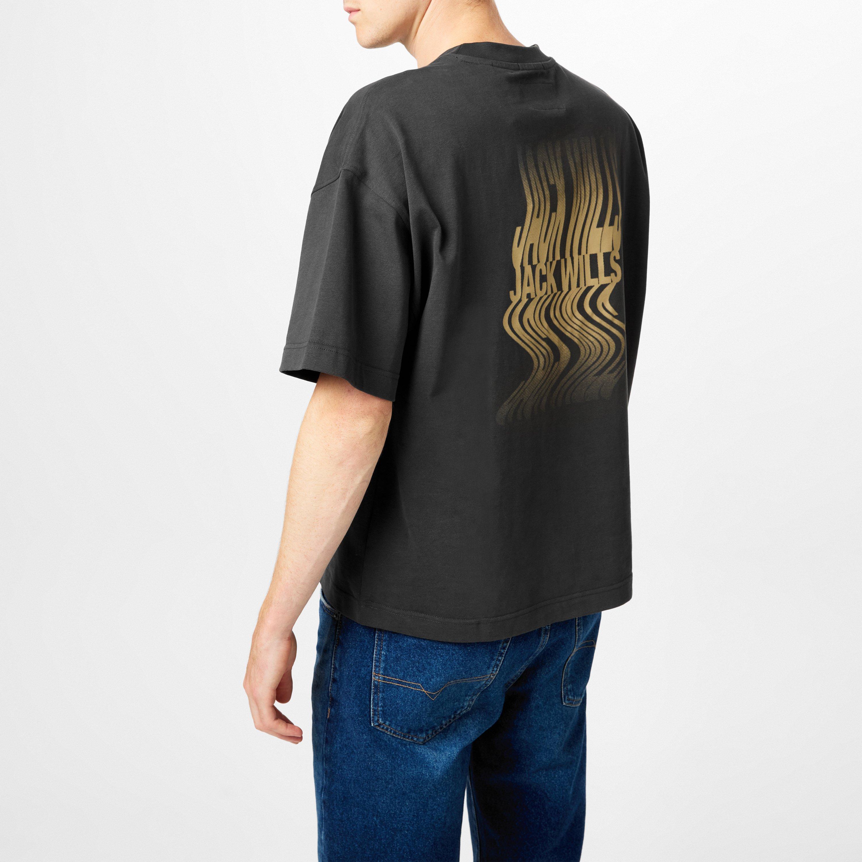 Washed Black - Jack Wills - JW Distort Regular Fit T-Shirt - 4
