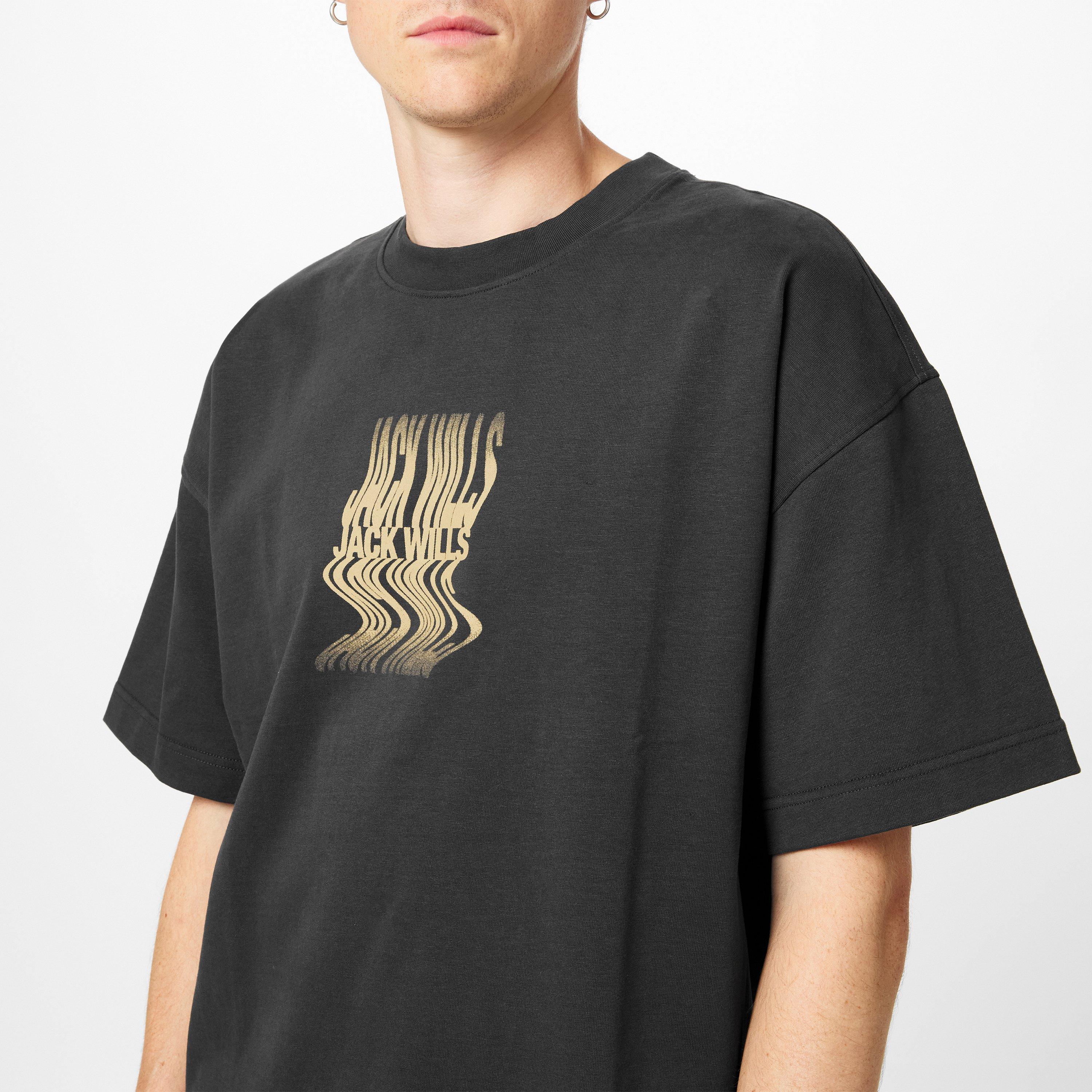 Washed Black - Jack Wills - JW Distort Regular Fit T-Shirt - 5