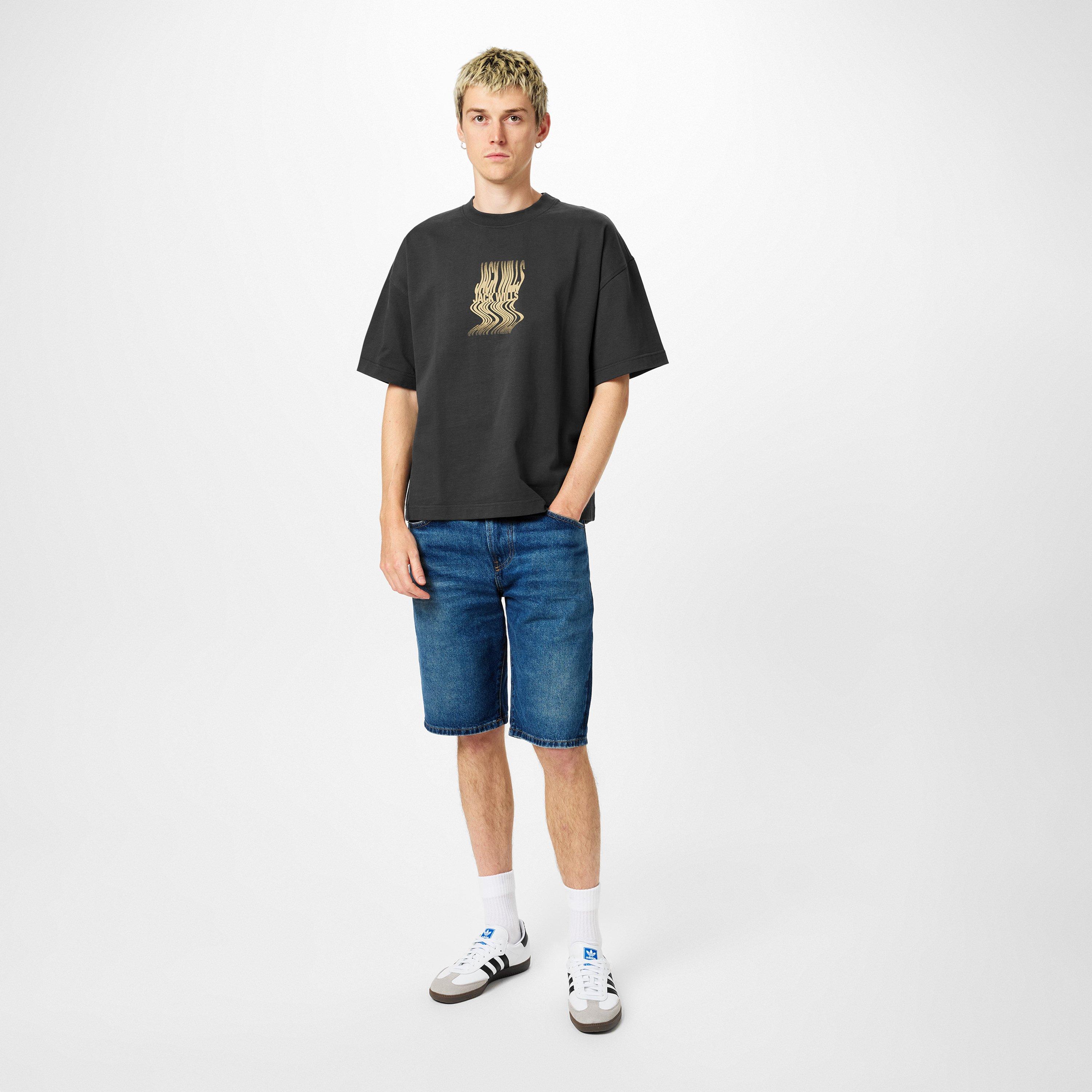 Washed Black - Jack Wills - JW Distort Regular Fit T-Shirt - 6