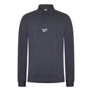 Collection short-zip polo button-front shirt Blu - Reebok - Silver mats polo-shirts caps lighters men - 1