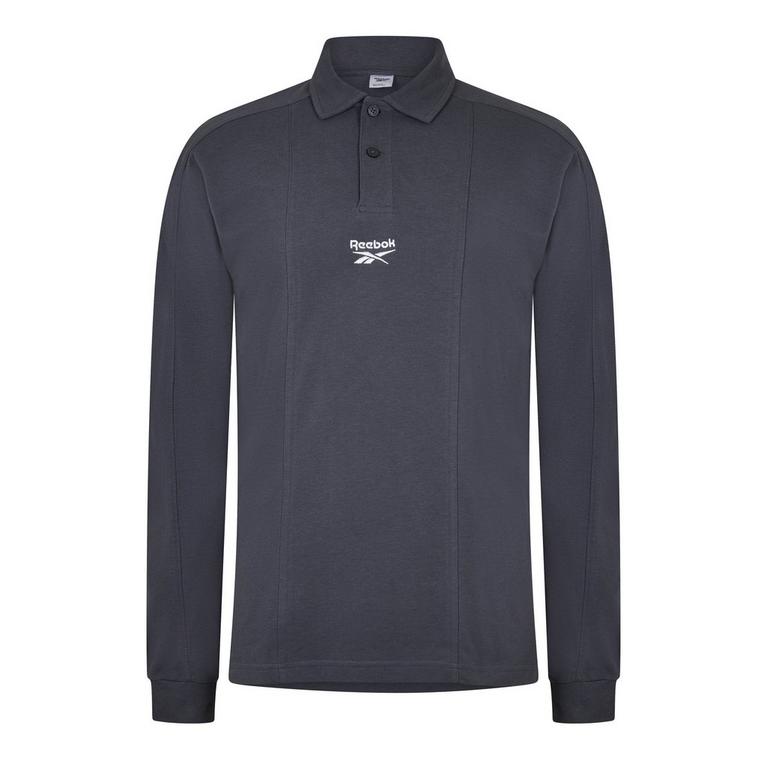 Collection short-zip polo button-front shirt Blu - Reebok - Silver mats polo-shirts caps lighters men - 1