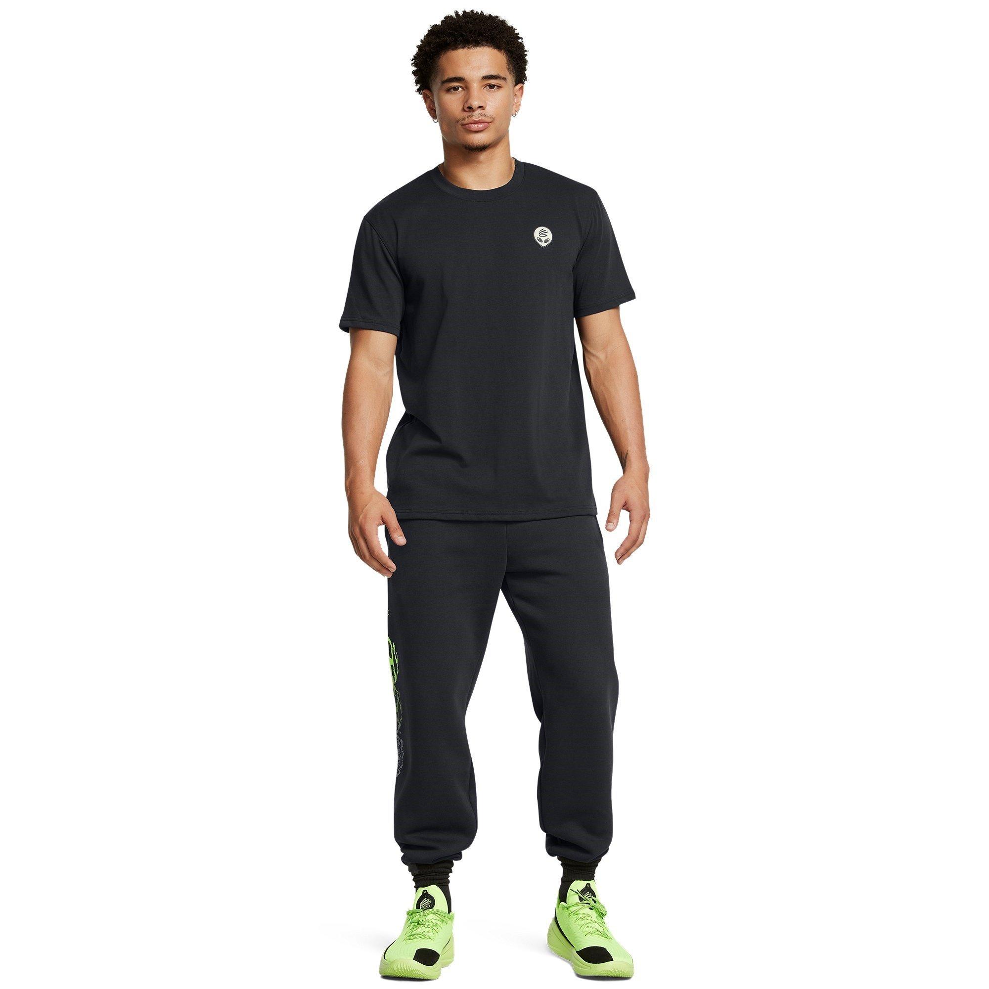 Sort/Grøn - Under Armour - Curry Alien Heavyweight T-Shirt Mens - 4