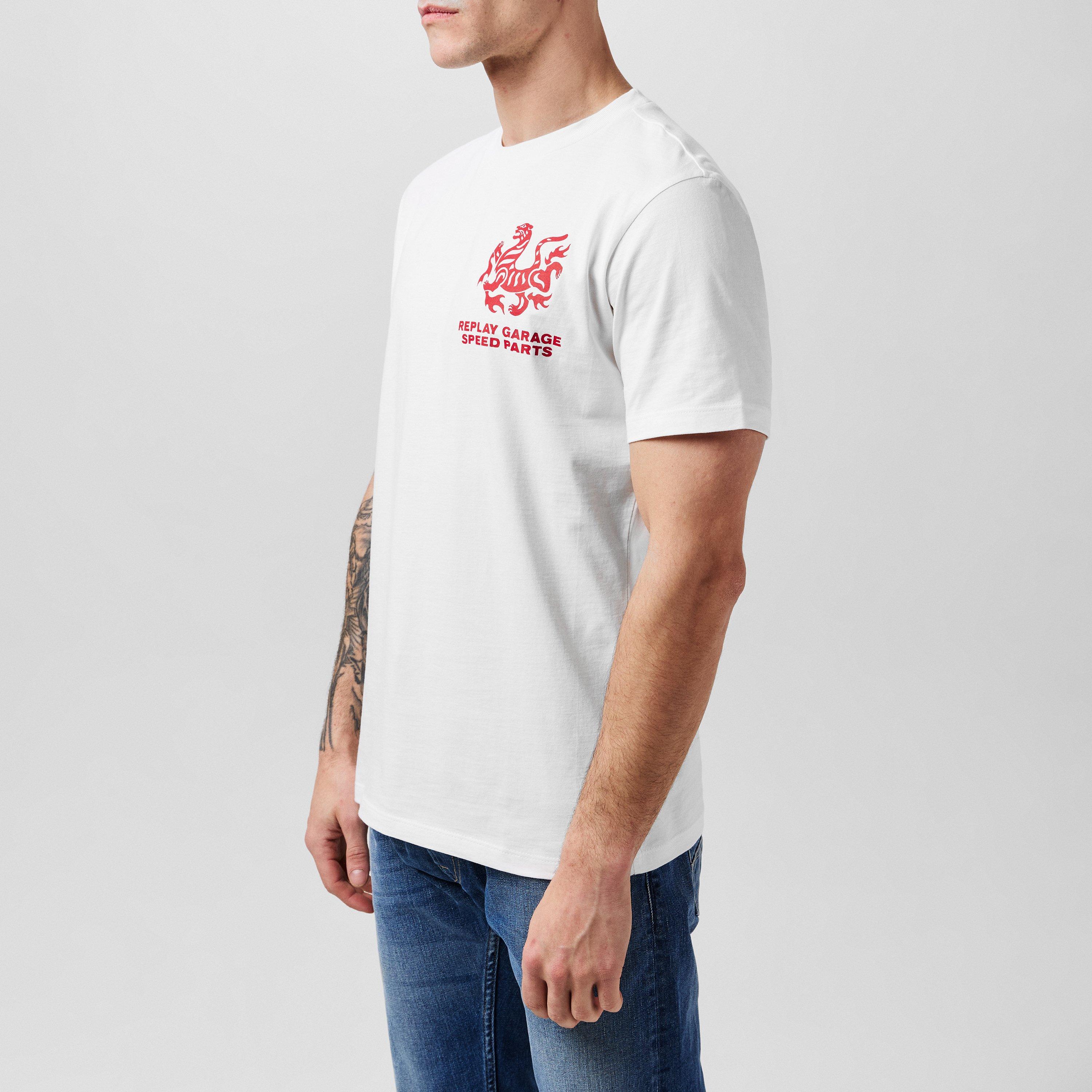 011 Weiß - Replay - Men's Moto Square Logo Regular Fit T-Shirt - 2