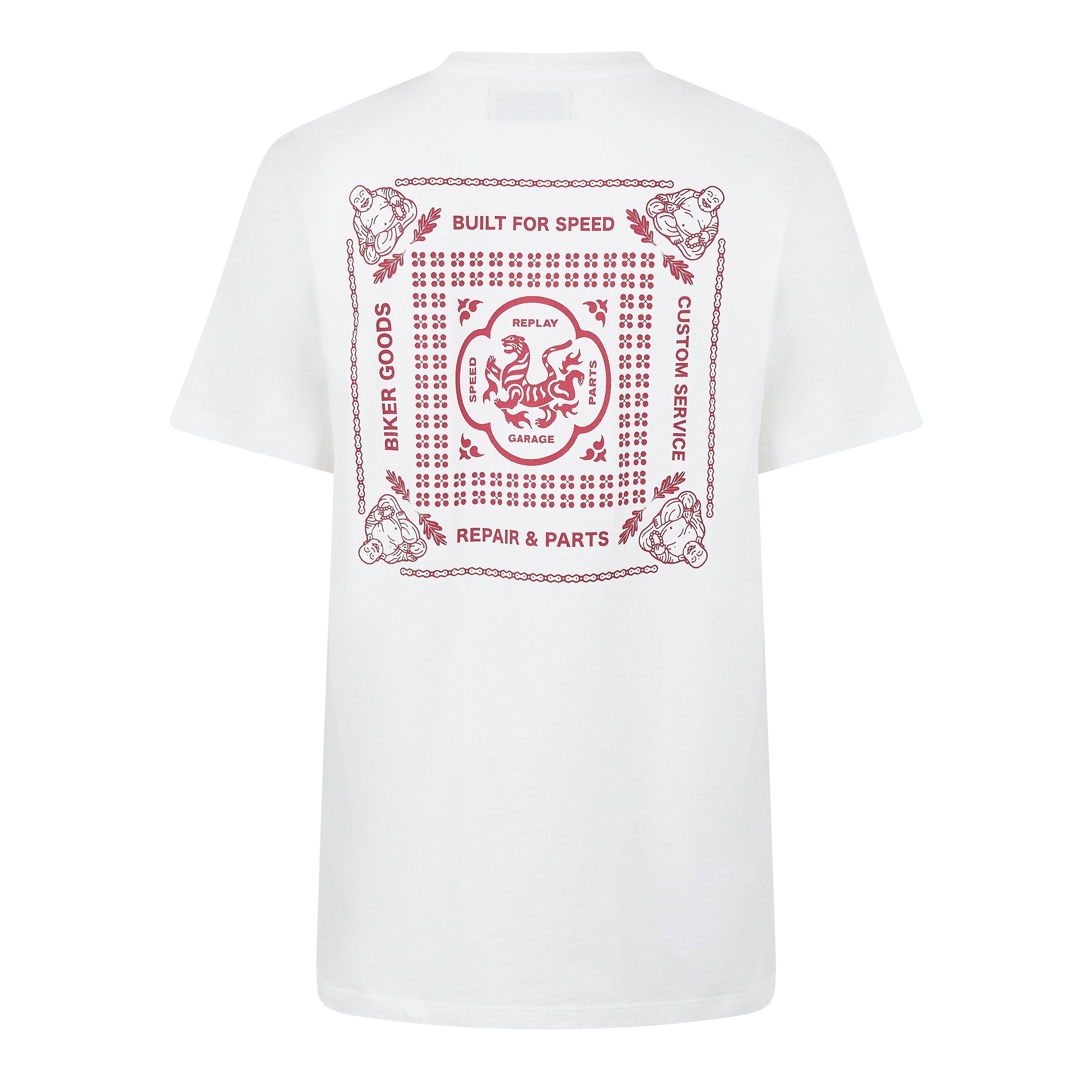 011 Weiß - Replay - Men's Moto Square Logo Regular Fit T-Shirt - 6