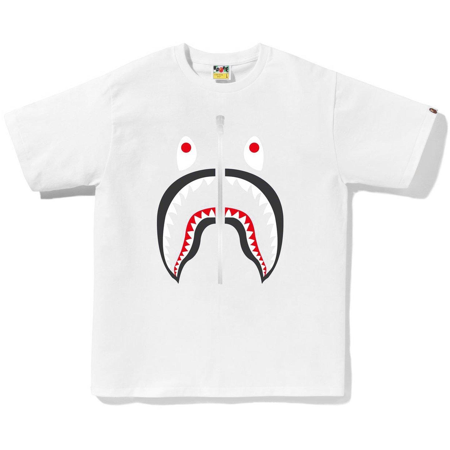 White - A Bathing Ape - Shark T-Shirt - 7