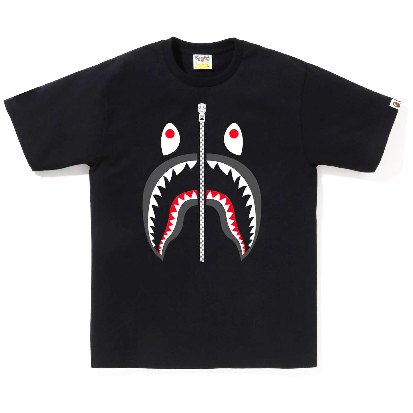 Black - A Bathing Ape - Shark T-Shirt - 7