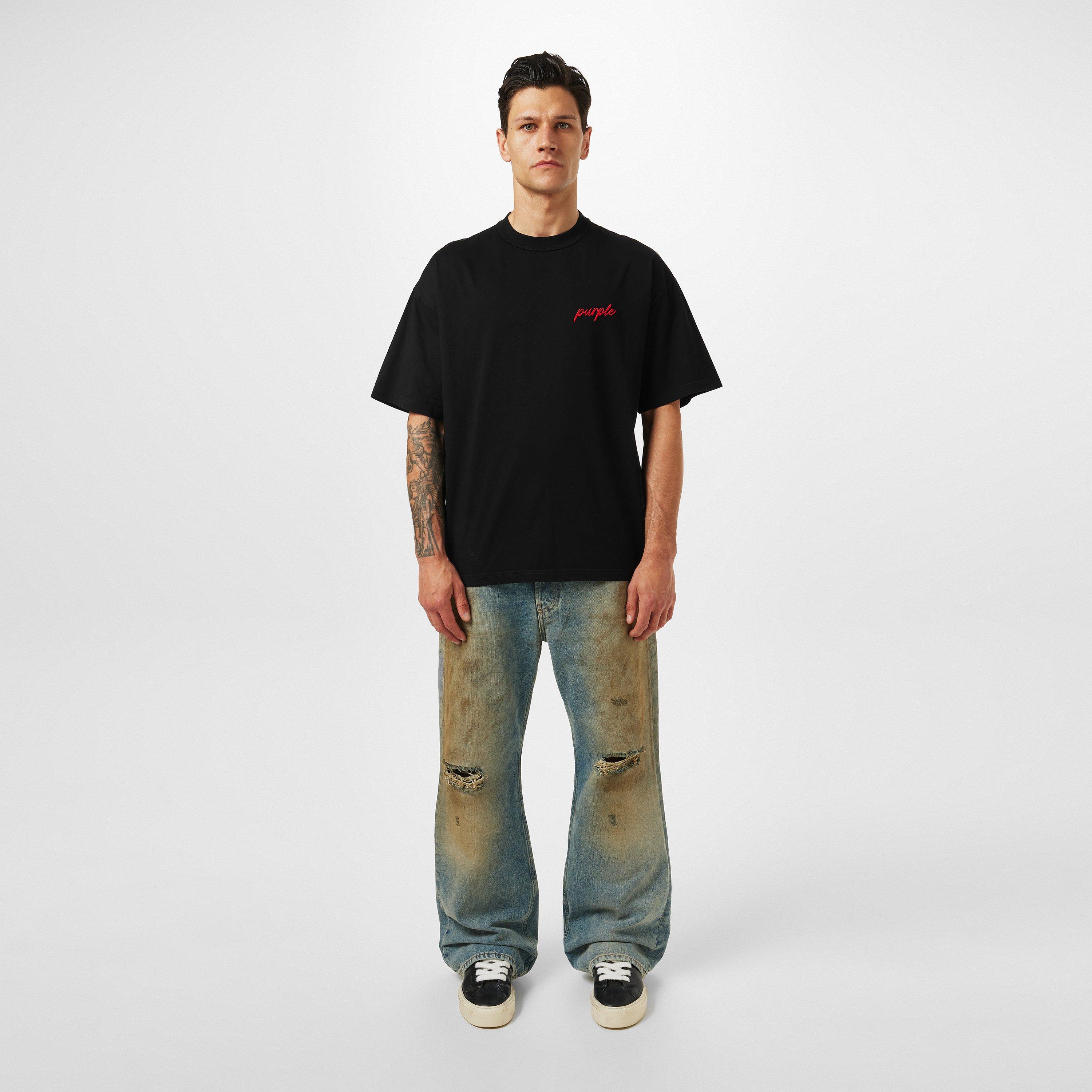 Black - Purple Brand - Men's Oversized T-Shirt - 4