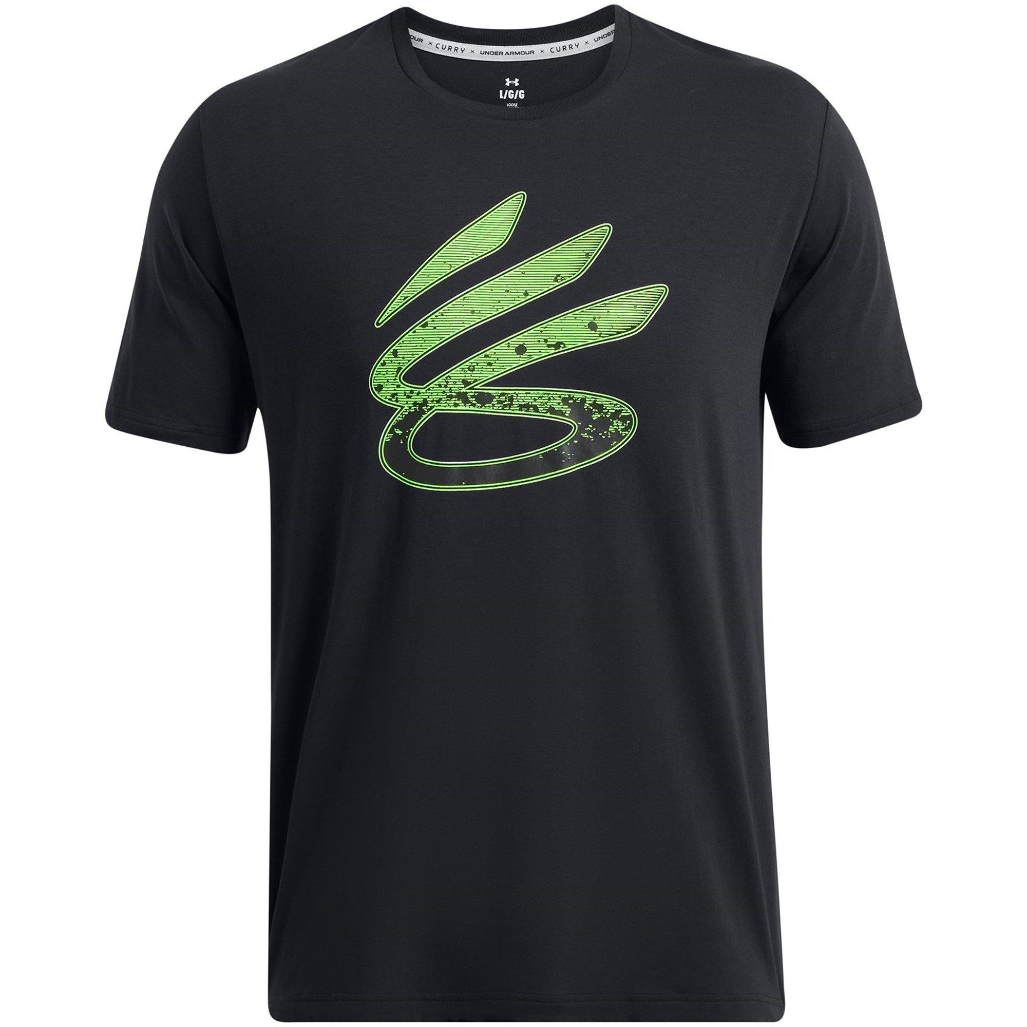 Under Armour Men's Curry Logo Trend T-Shirt - Black/Green - S
