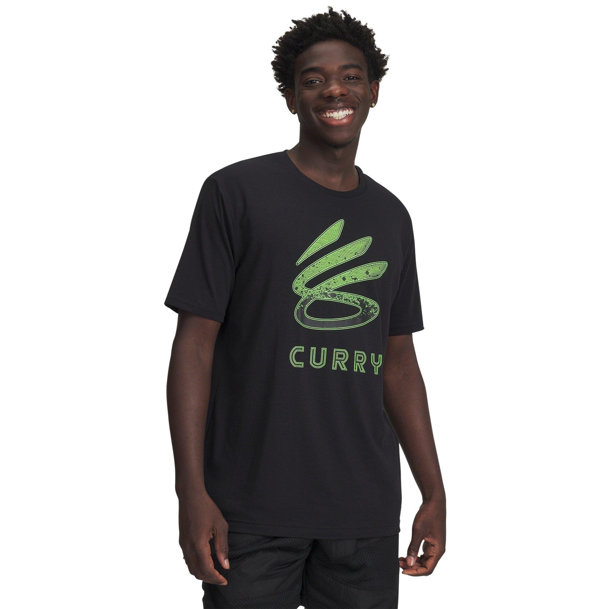 Black/Green - Under Armour - Curry Logo Trend T-Shirt Mens - 3