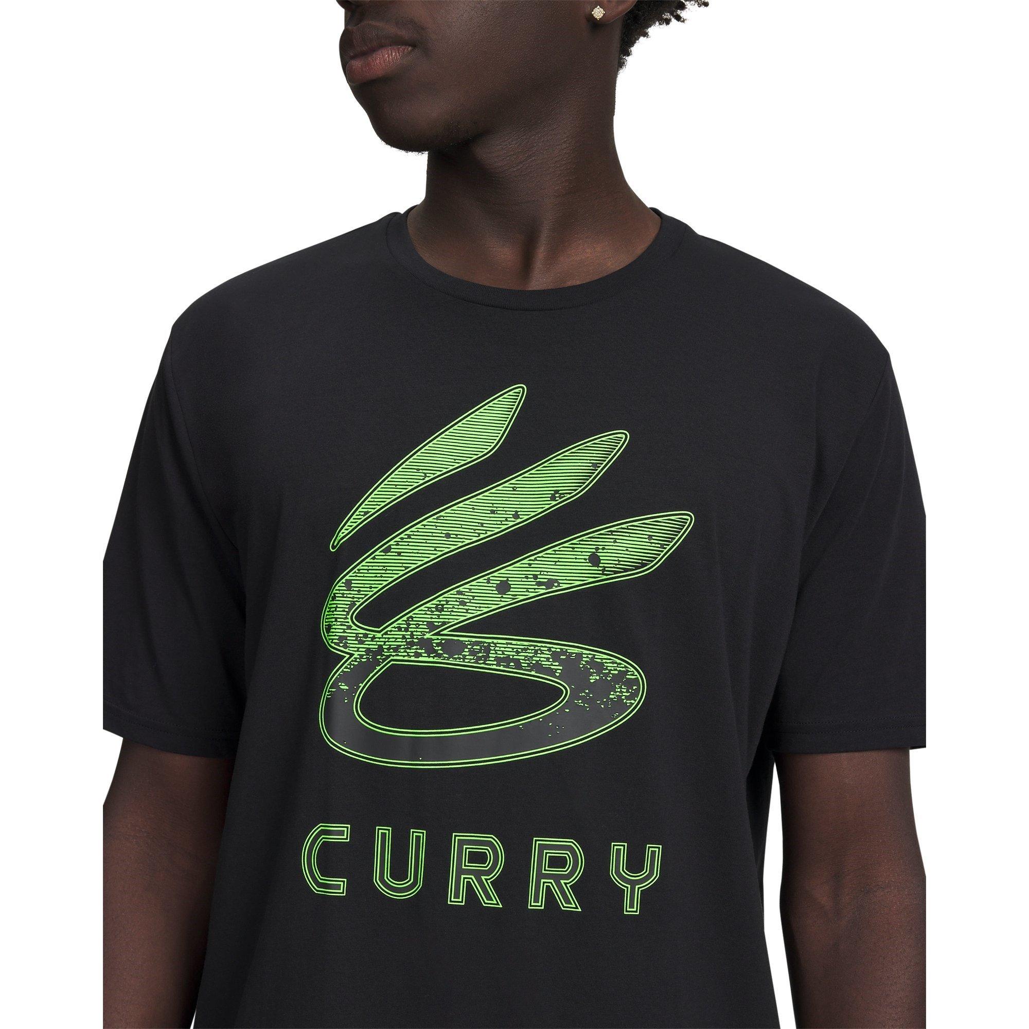 Black/Green - Under Armour - Curry Logo Trend T-Shirt Mens - 5