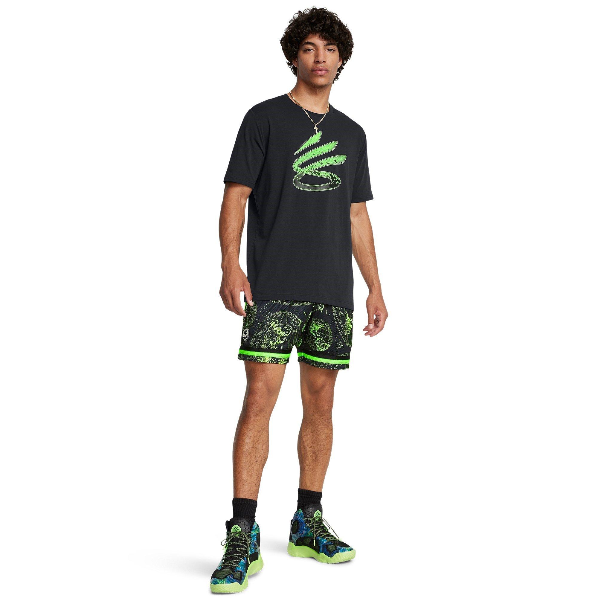 Black/Green - Under Armour - Curry Logo Trend T-Shirt Mens - 7