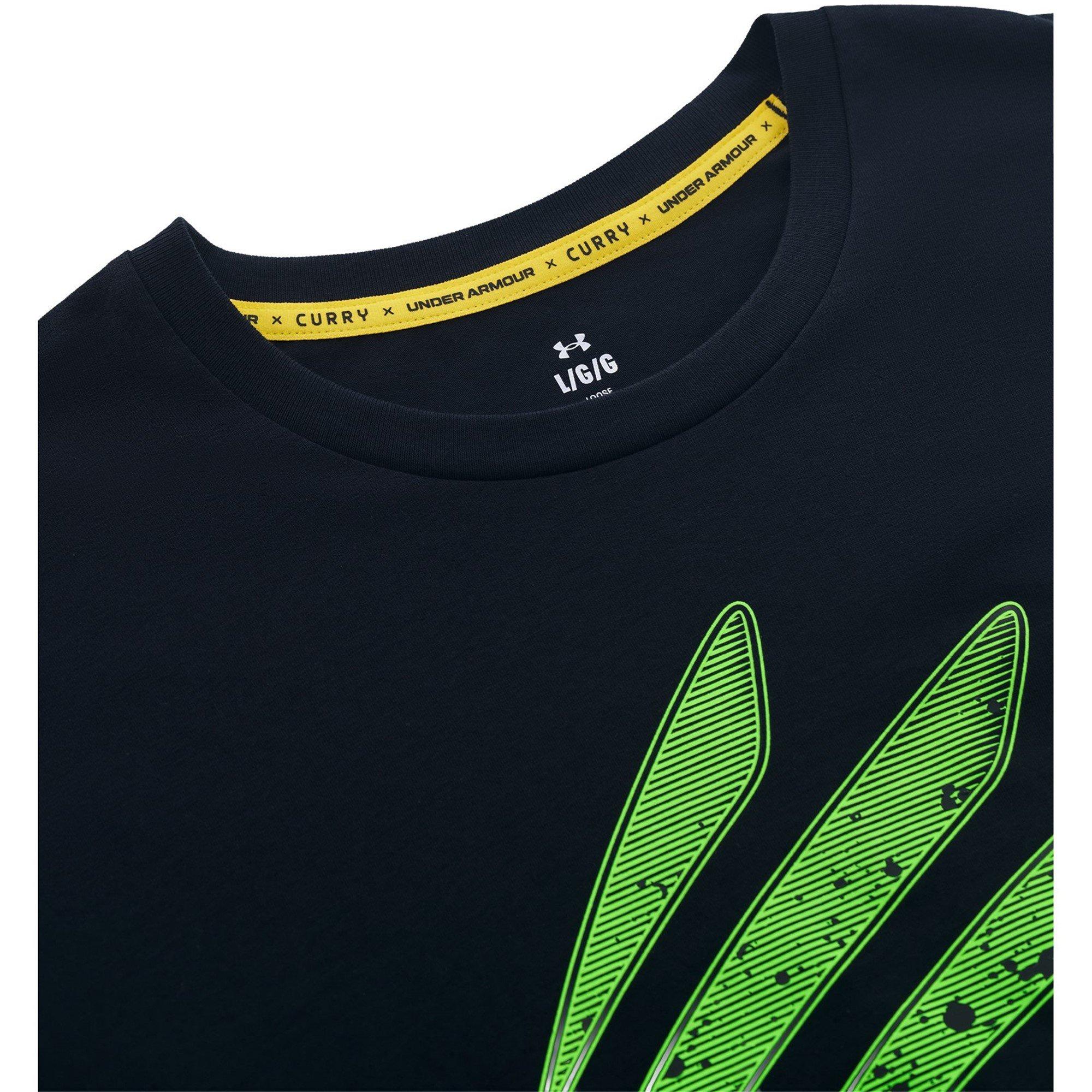 Black/Green - Under Armour - Curry Logo Trend T-Shirt Mens - 8