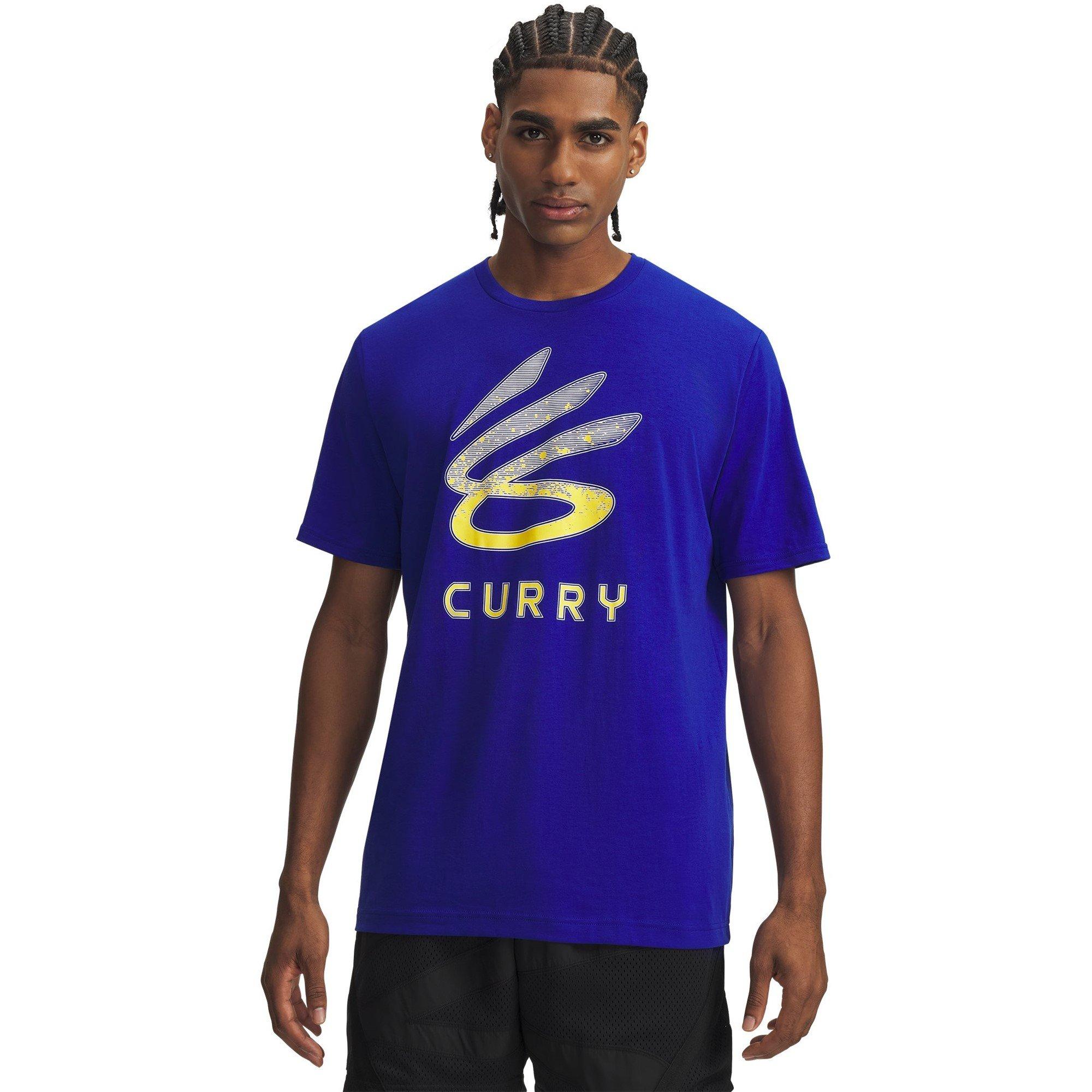 Blau/Weiß/Gelb - Under Armour - Curry Logo Trend T-Shirt Mens - 3