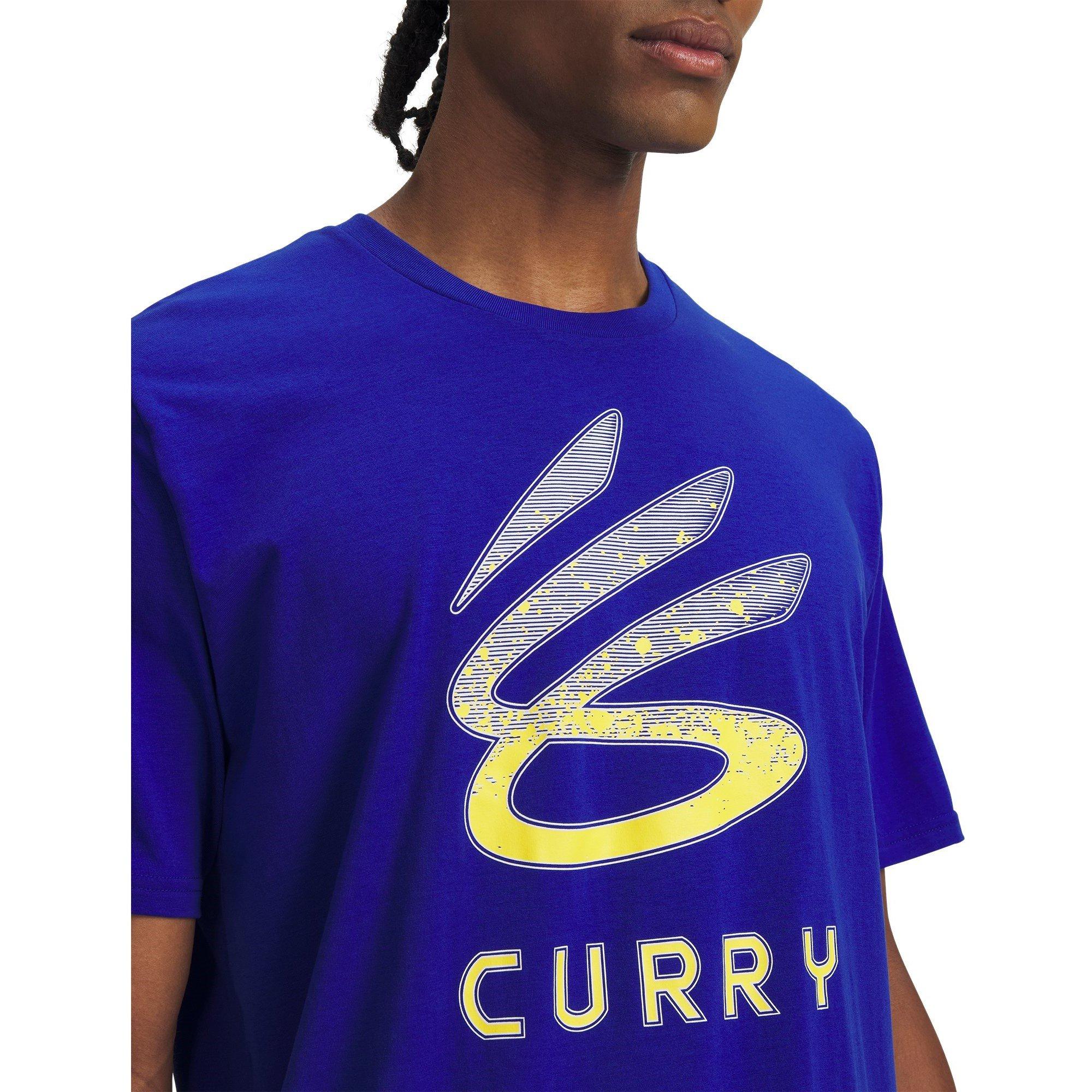 Blau/Weiß/Gelb - Under Armour - Curry Logo Trend T-Shirt Mens - 5