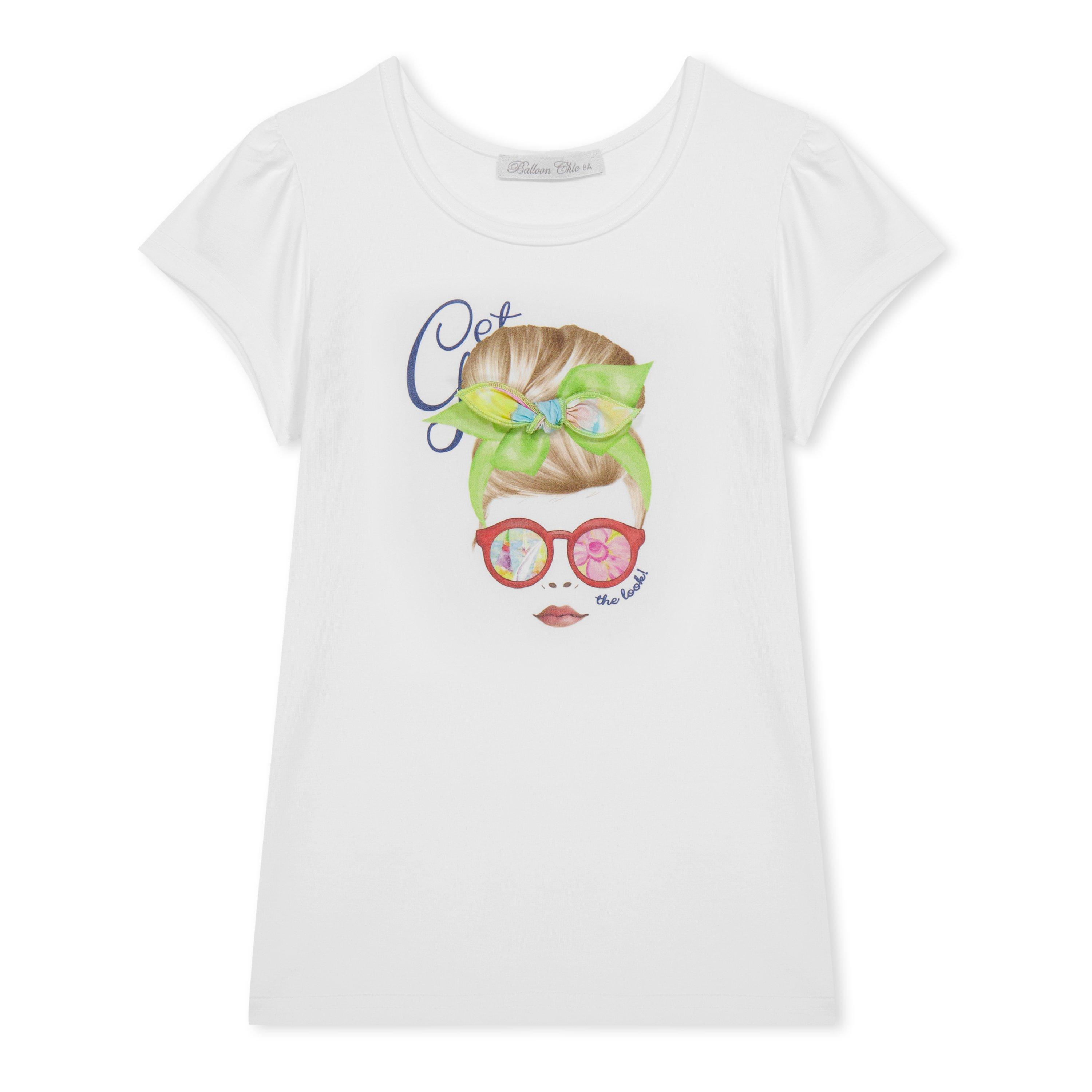 White - Balloon Chic - Kids' Sunglasses Print Regular Fit T-Shirt - 1