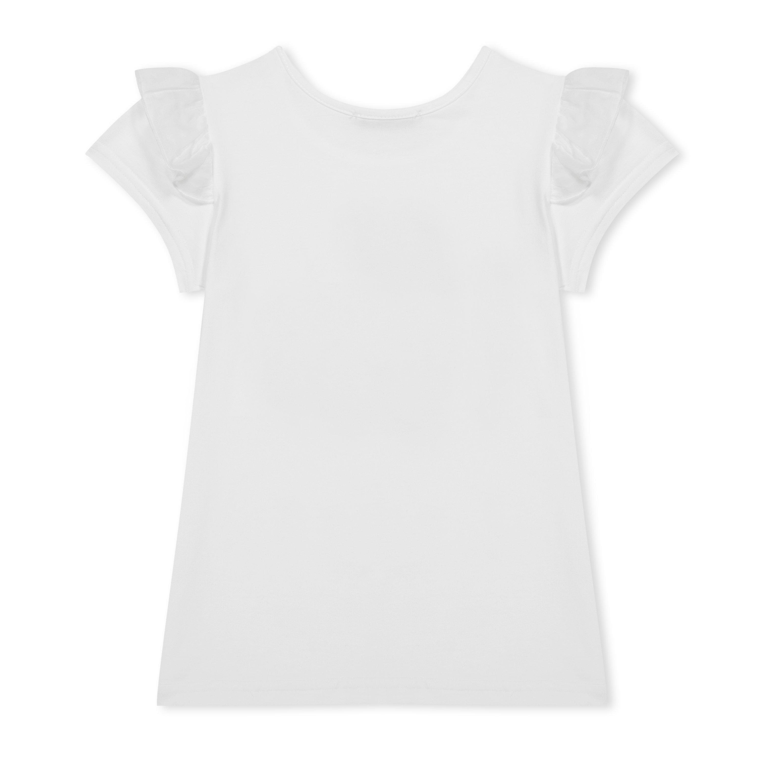 White - Balloon Chic - Kids' Floral Print Regular Fit T-Shirt - 2