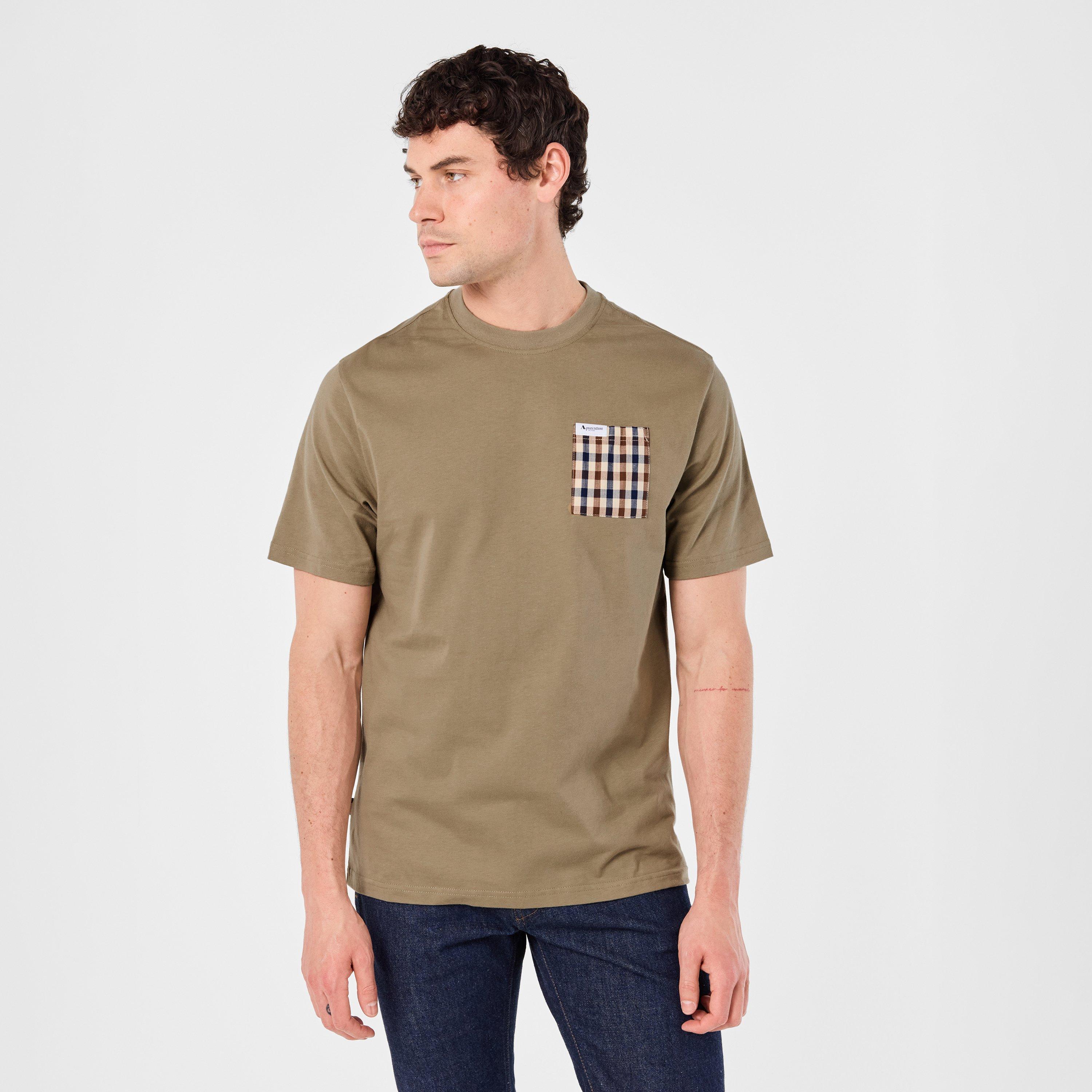 Khaki - Aquascutum - Checked T-Shirt - 3