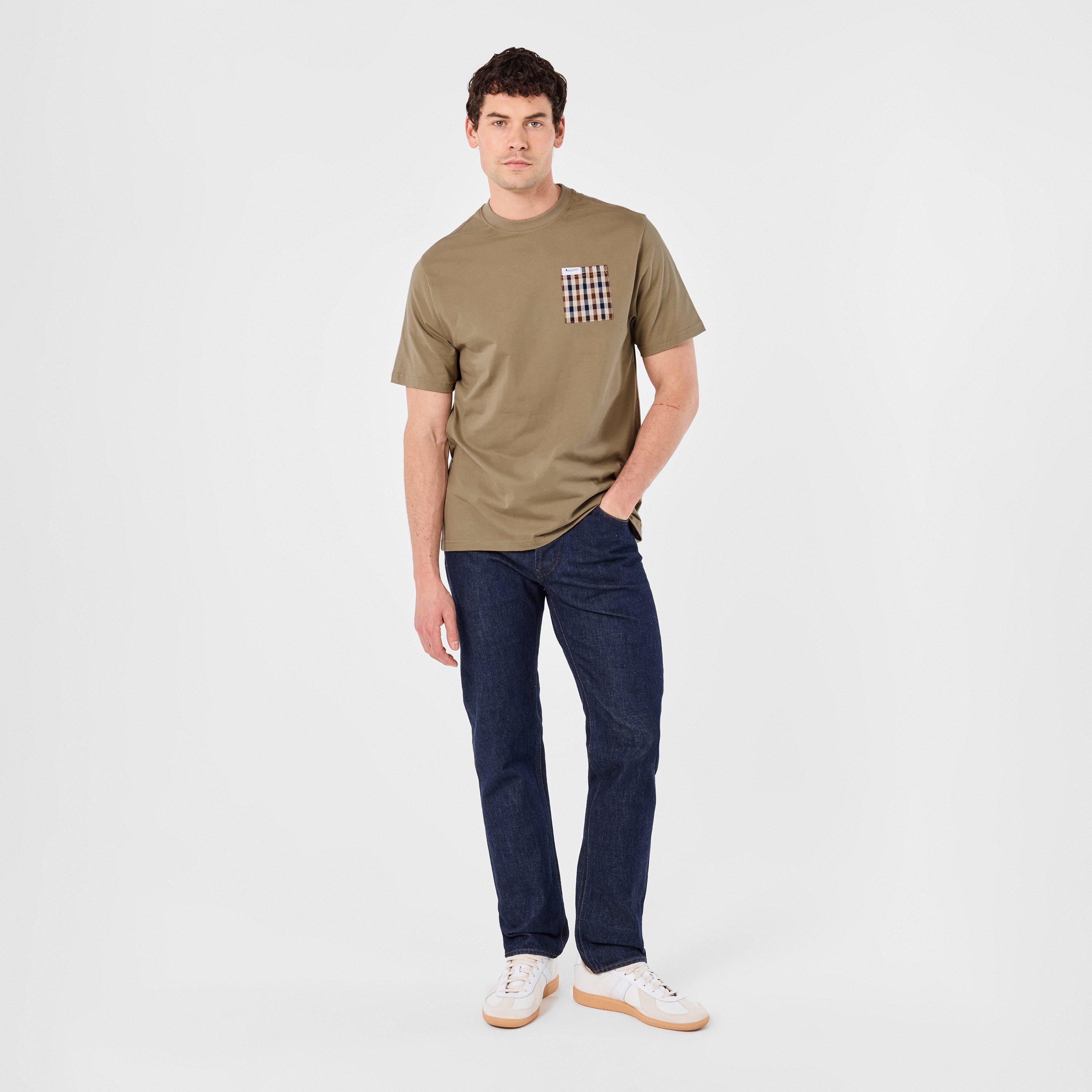 Khaki - Aquascutum - Checked T-Shirt - 6