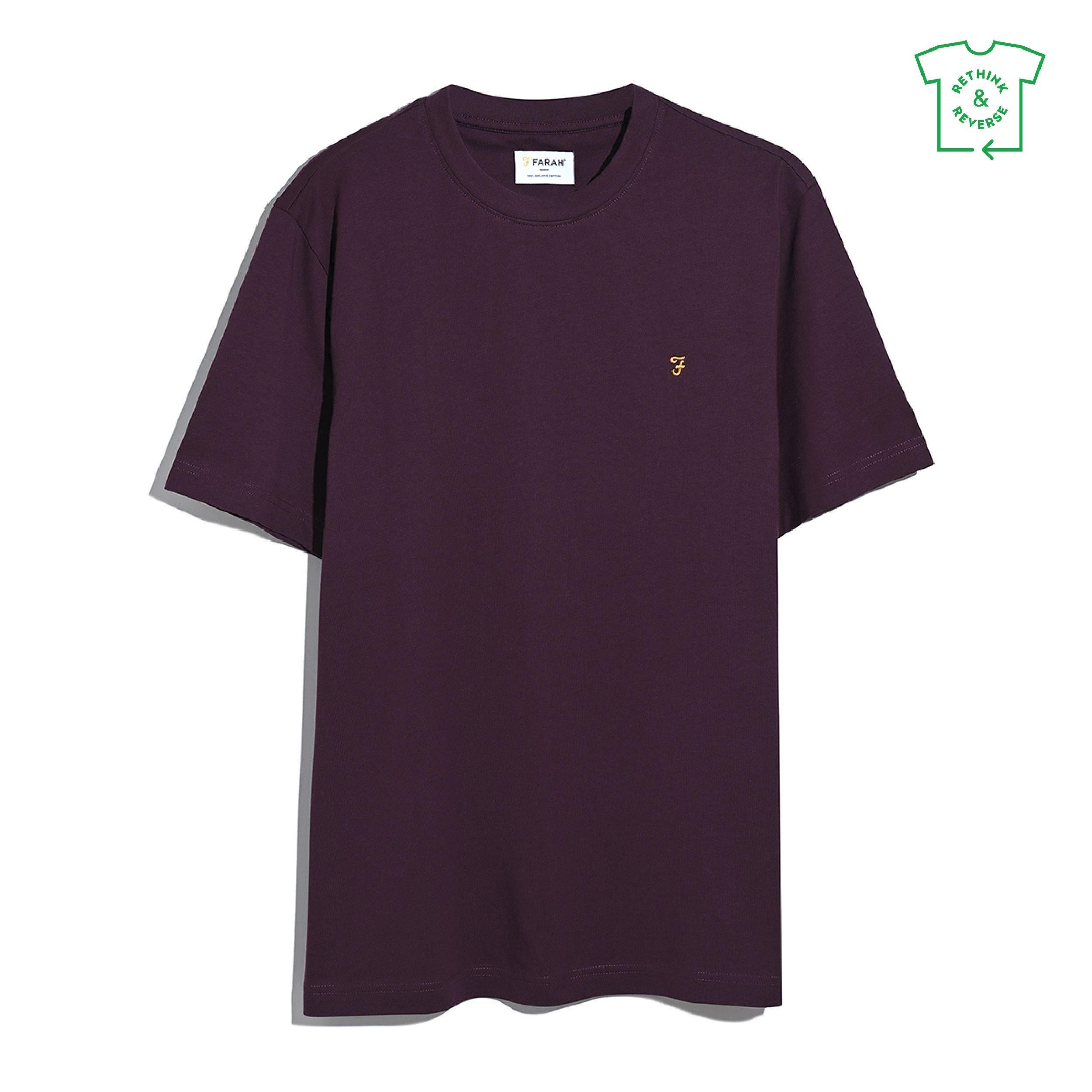 Farah Men's Regular Fit T-Shirt - Burgundy 507 - Small