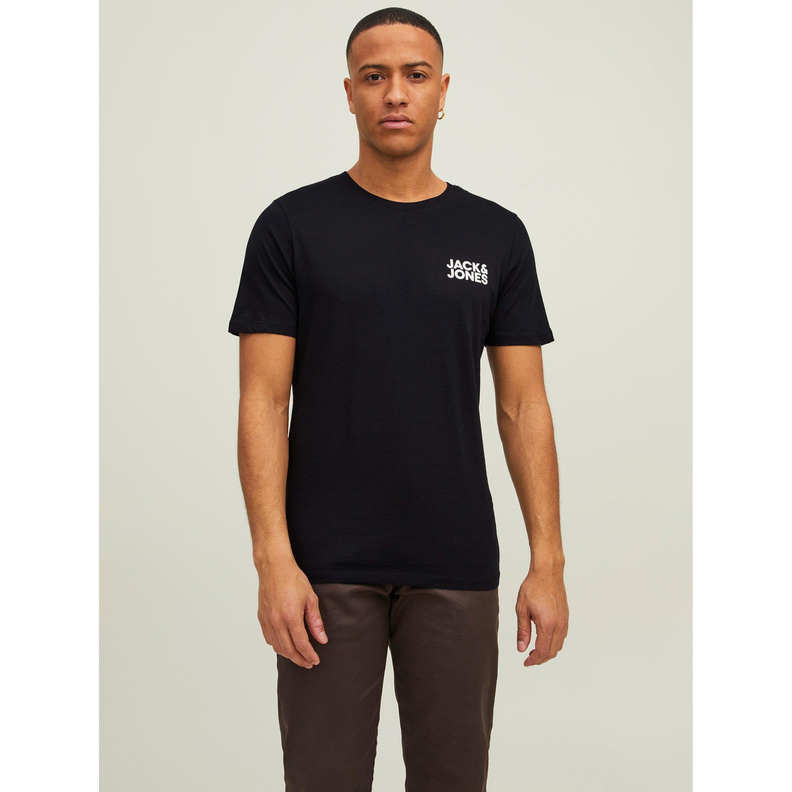 JACK & JONES Heren T-shirts met logo en ronde hals, verpakking van 3 stuks, XL