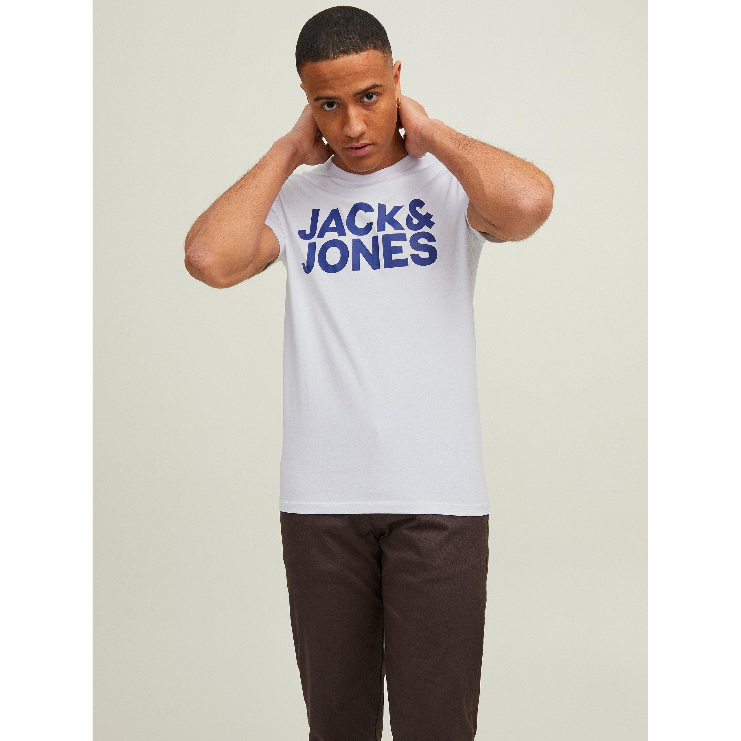 Crno/Plavo/Bijelo - Jack and Jones - Logo 3-Pack T-Shirt Mens - 3