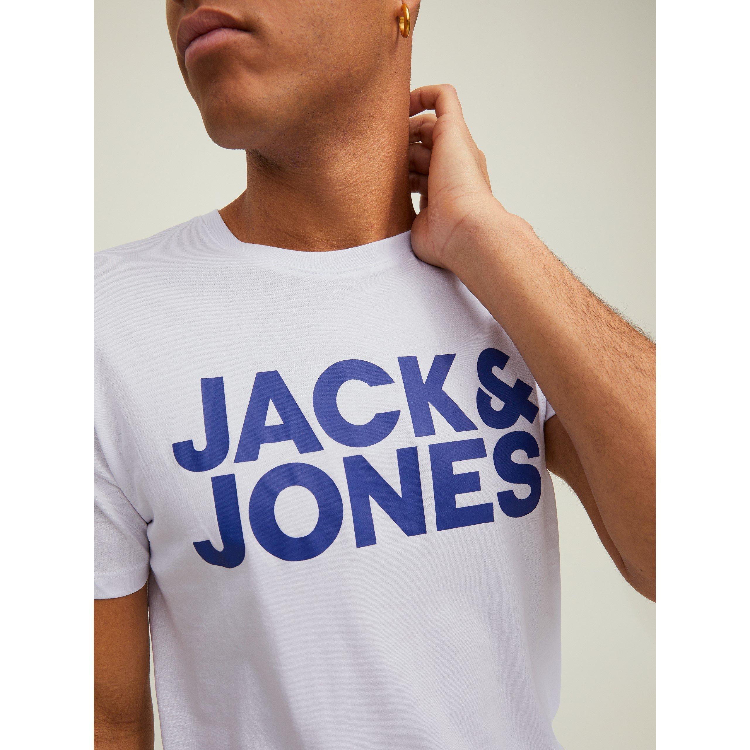Crno/Plavo/Bijelo - Jack and Jones - Logo 3-Pack T-Shirt Mens - 4
