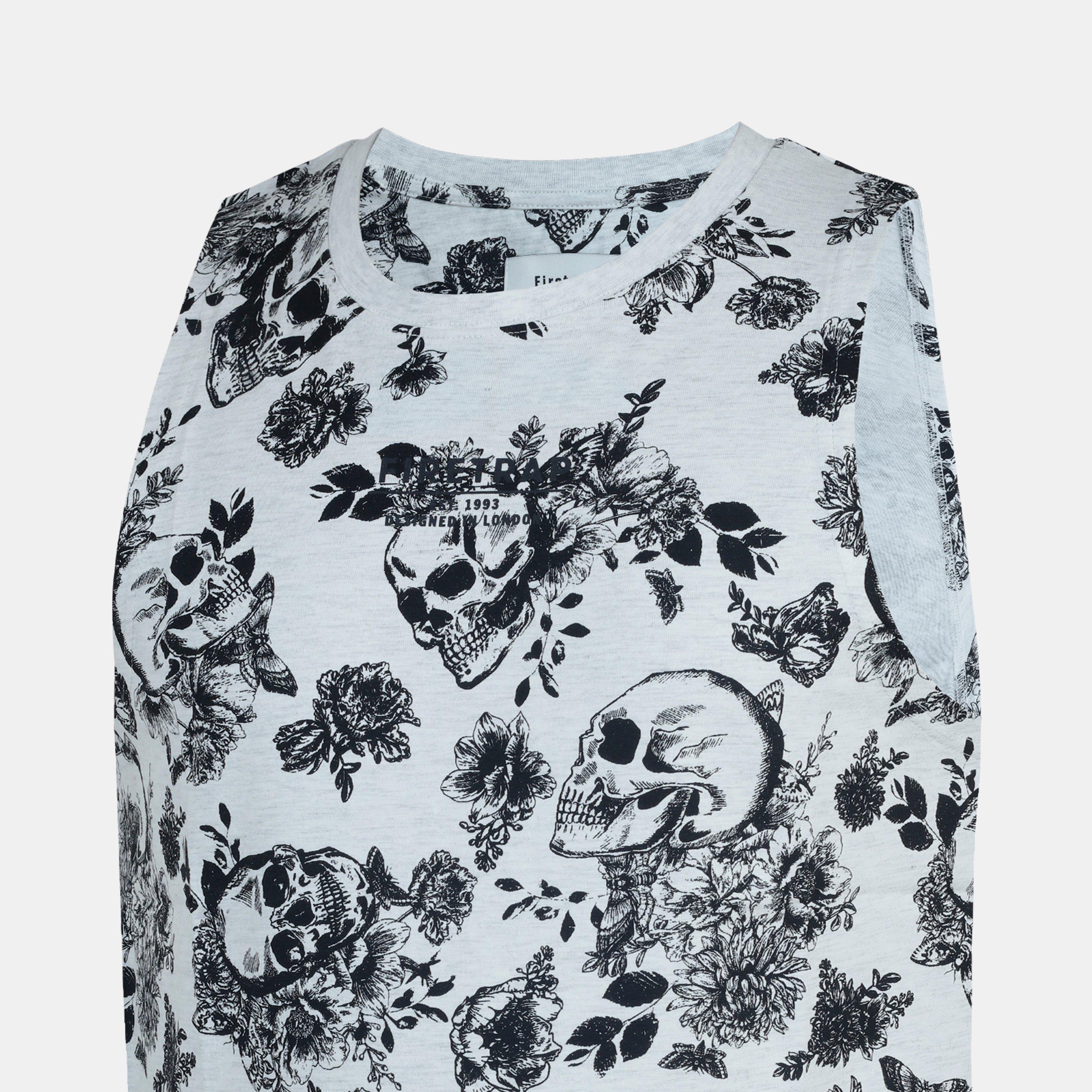 Ecru - Firetrap - All Over Print Muscle Vest - 5