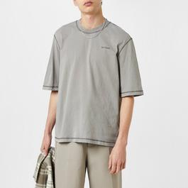 Ami Paris Fade Out Embroidered Logo T-Shirt