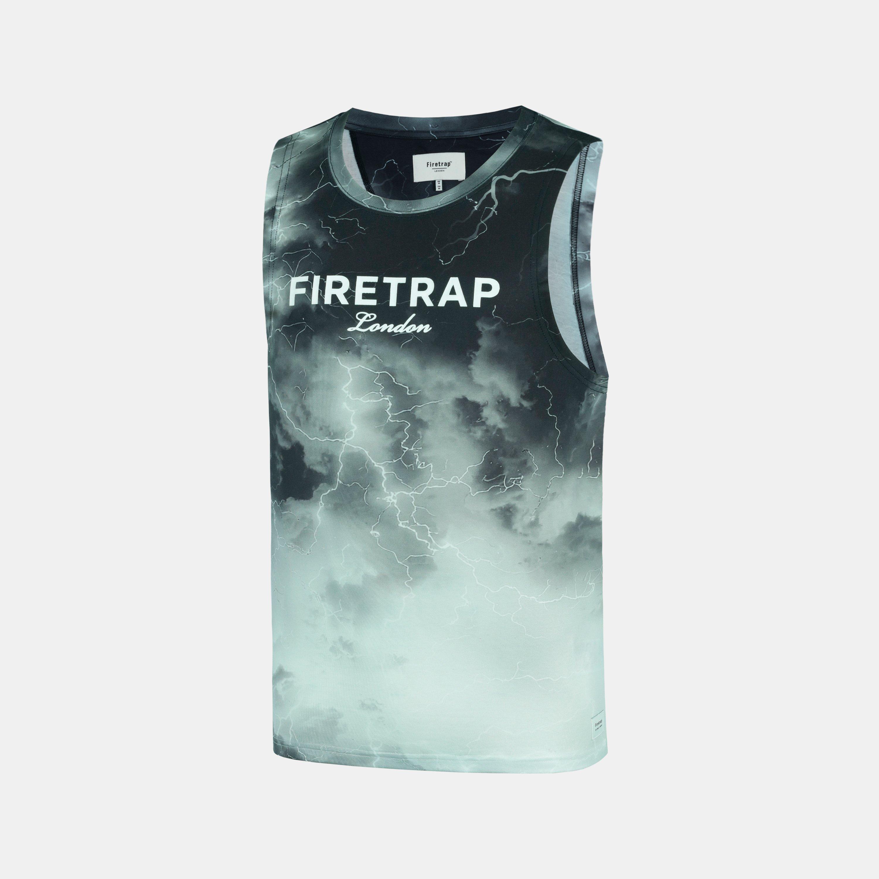 Dunkle Beleuchtung - Firetrap - Men's Sub Lightning Print Cotton Muscle Vest - 2