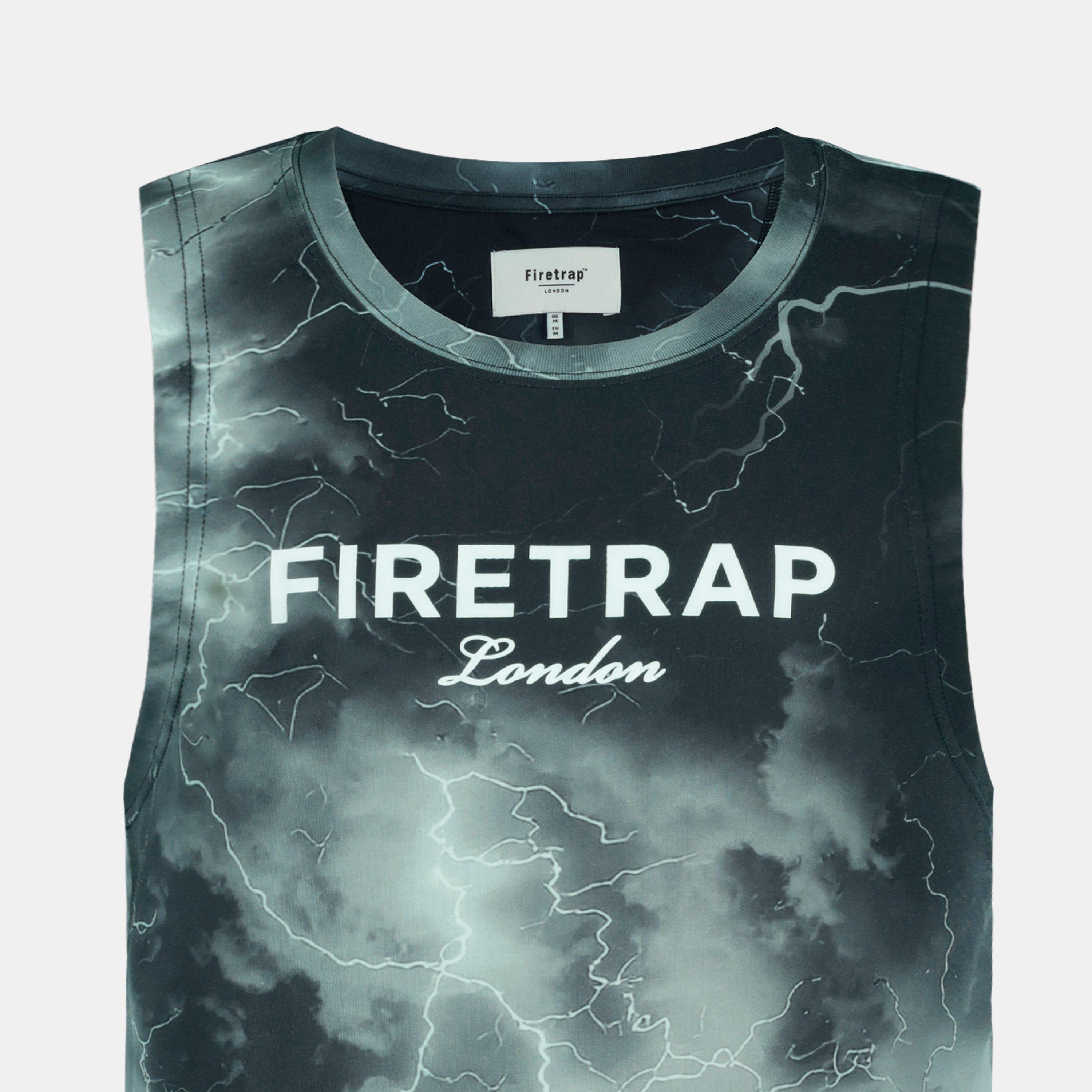 Dunkle Beleuchtung - Firetrap - Men's Sub Lightning Print Cotton Muscle Vest - 4