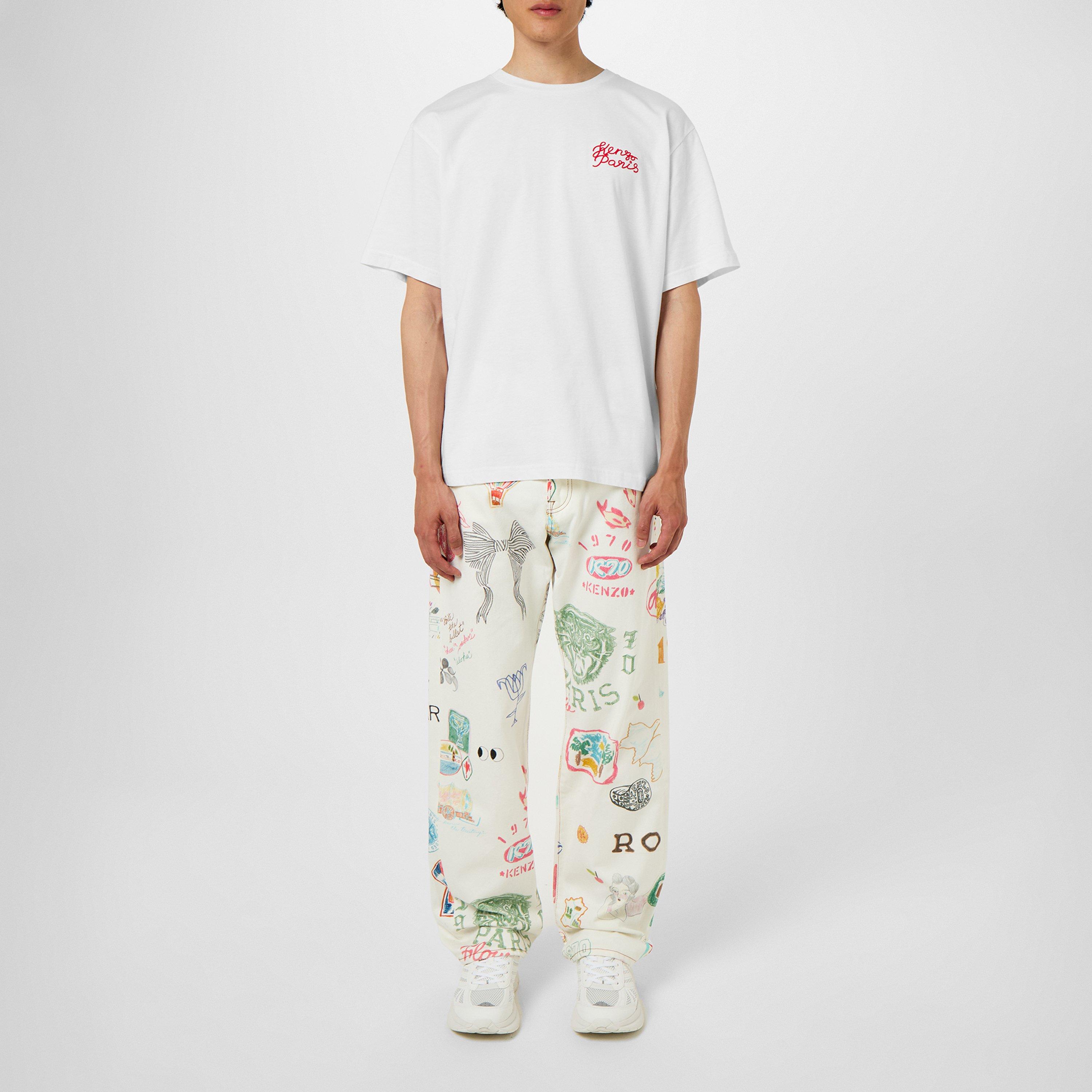 White - Kenzo - Logo-Printed Cotton-Jersey T-Shirt - 6