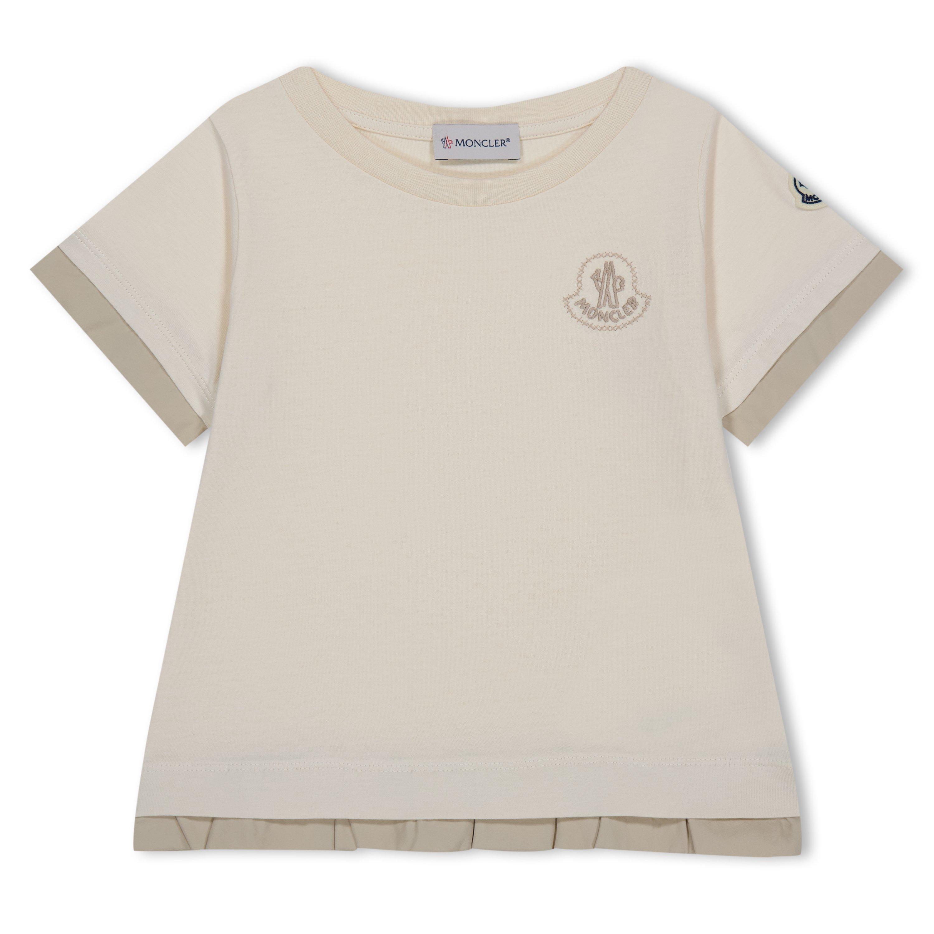 Moncler Ruffled T-Shirt Juniors - White 050 - Size 6Y