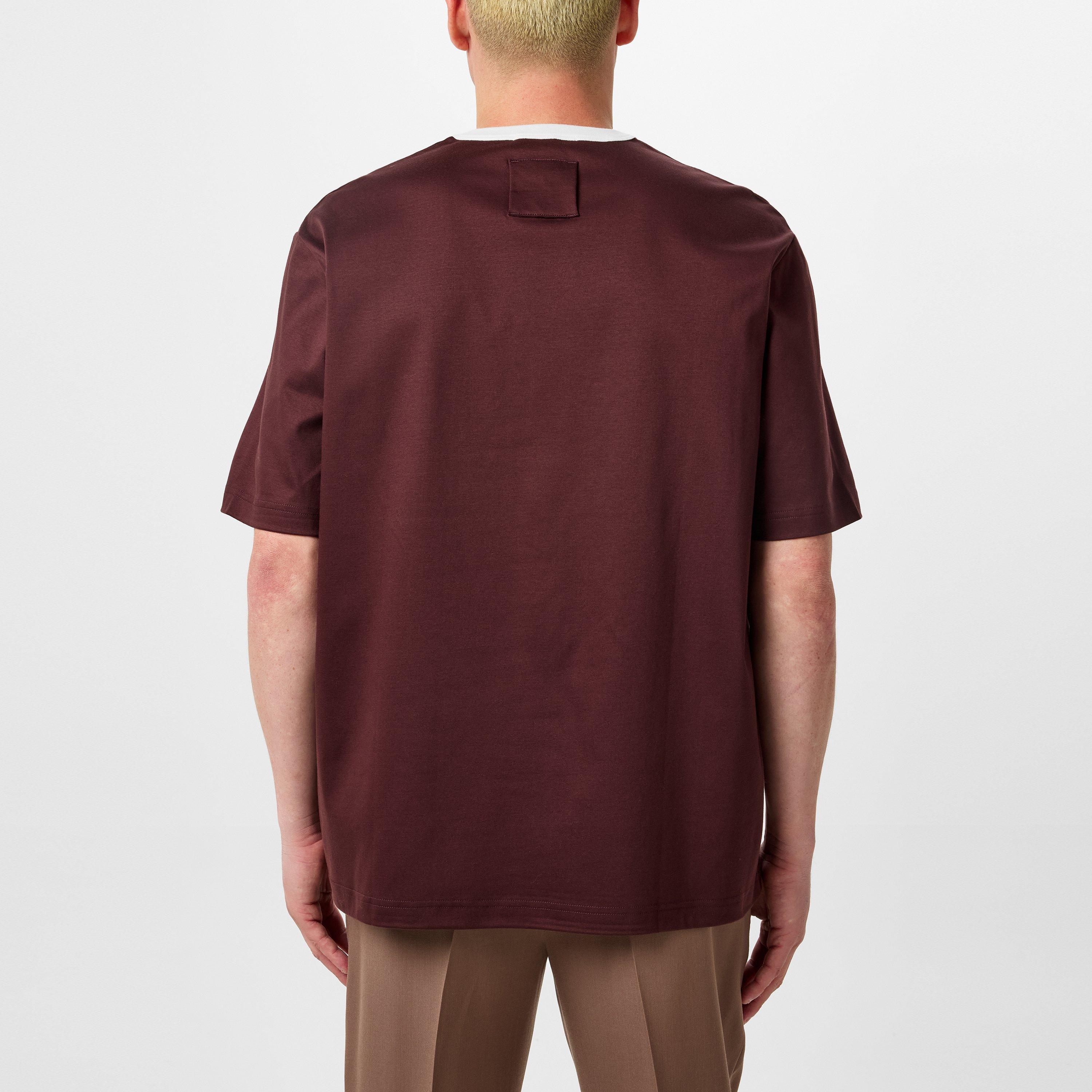 Burgundy 39 - Lanvin - Men's Mohair Logo Regular Fit T-Shirt - 4