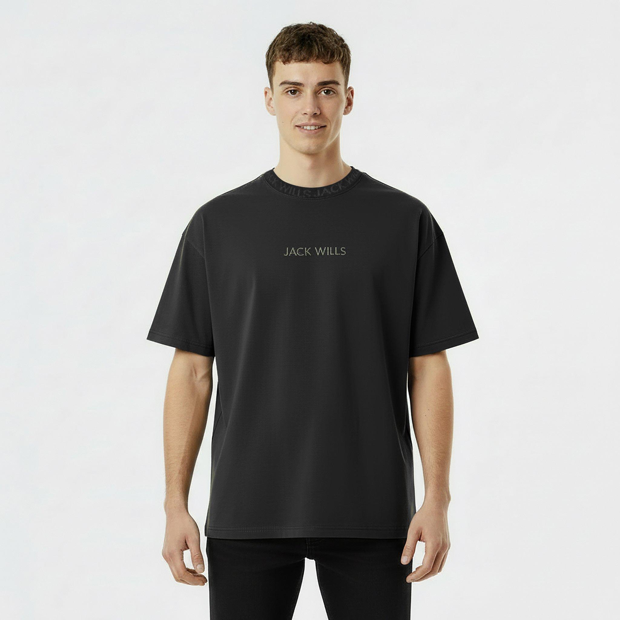 Black - Jack Wills - Jacquard T-Shirt Mens - 3