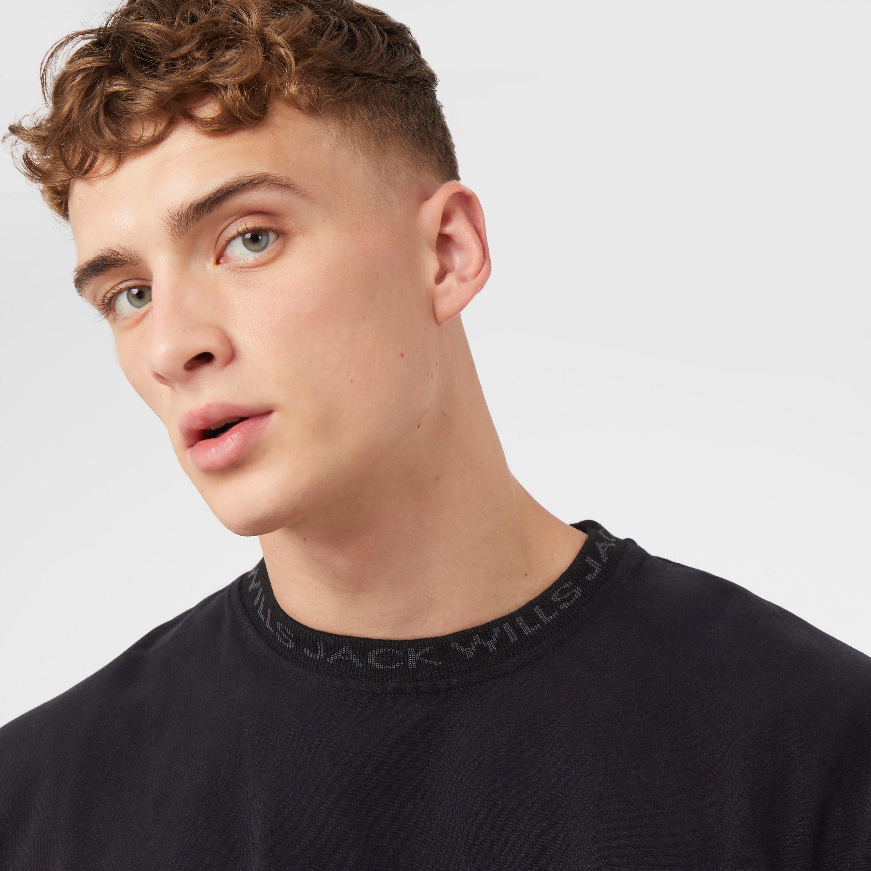 Black - Jack Wills - Jacquard T-Shirt Mens - 3
