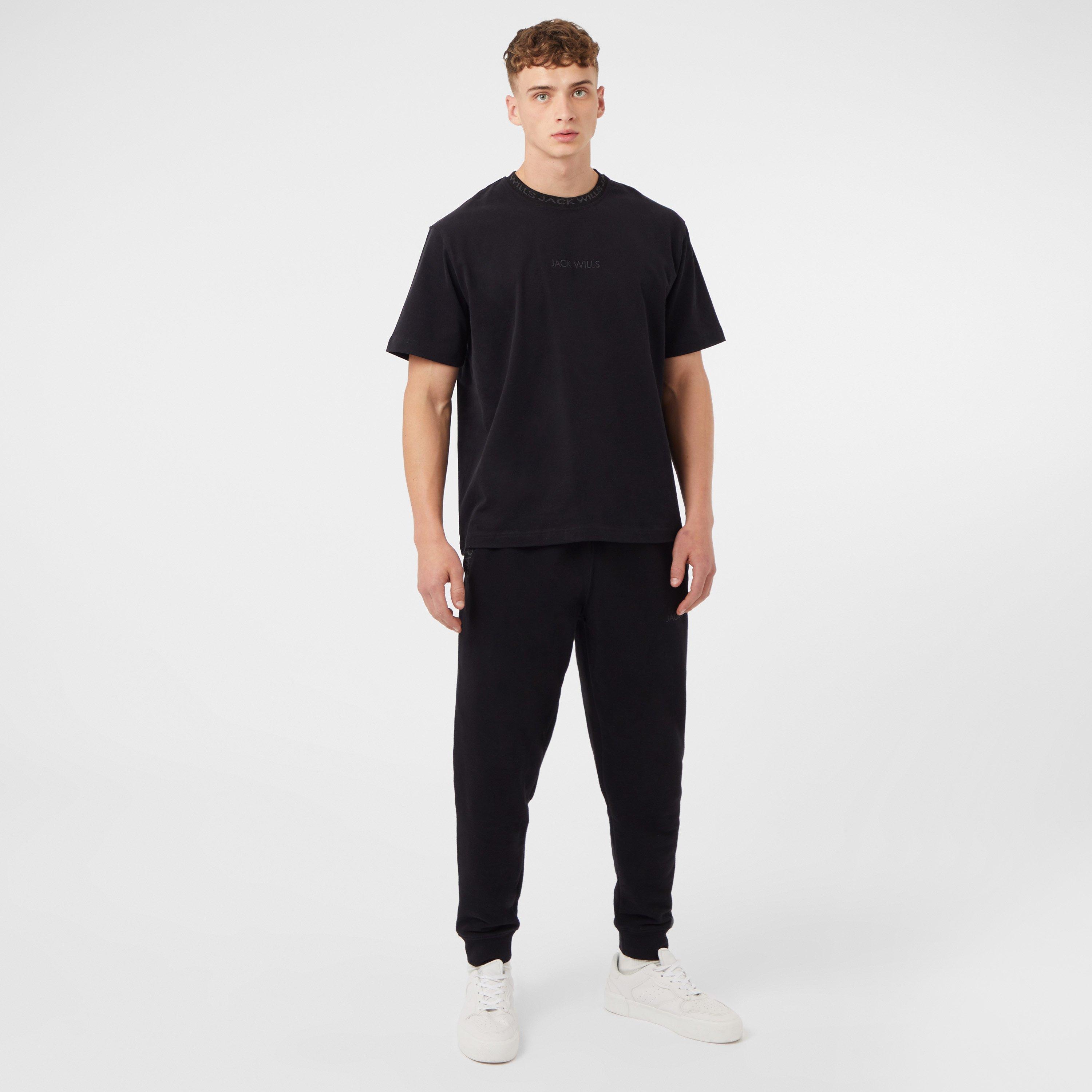 Black - Jack Wills - Jacquard T-Shirt Mens - 4