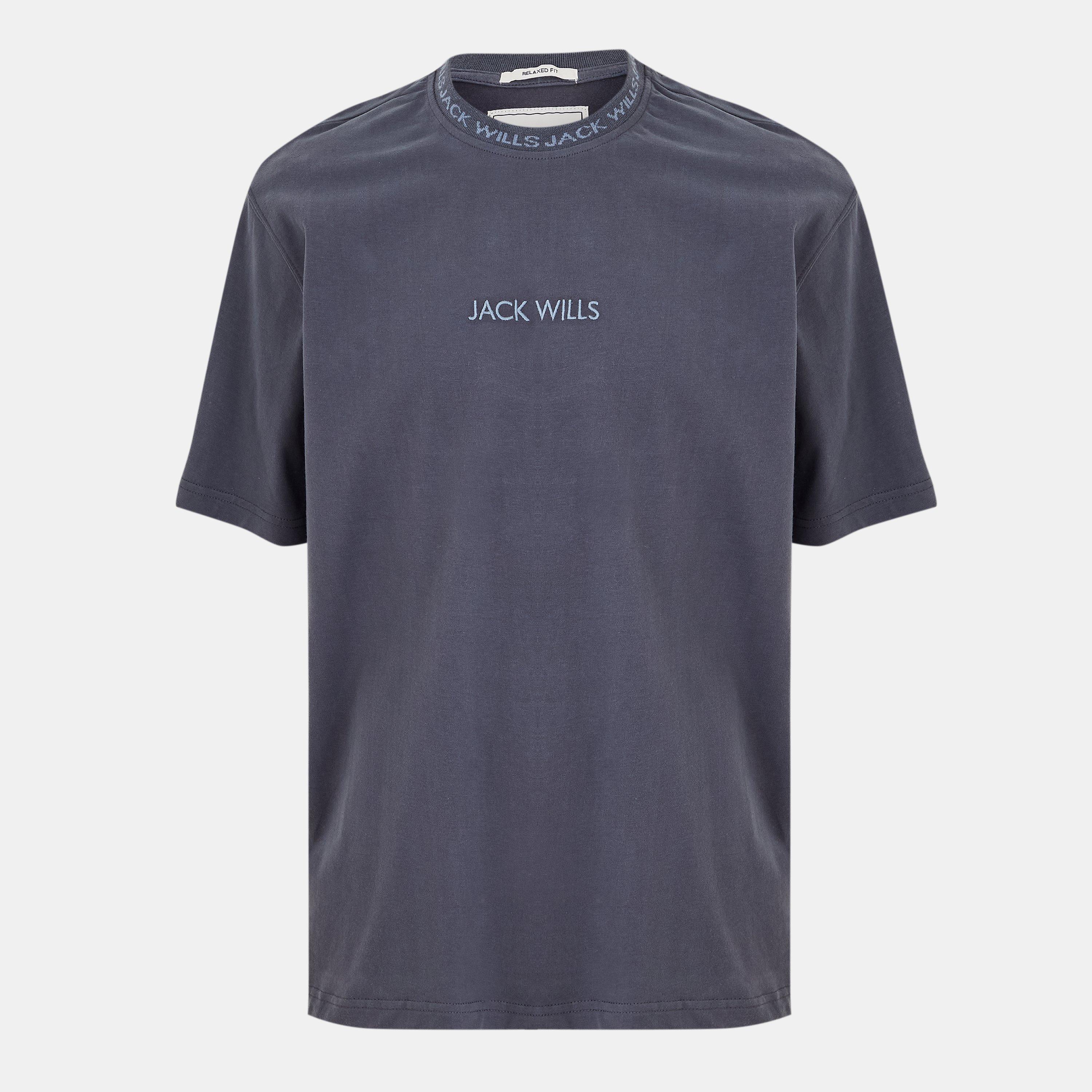 Jack Wills Men's Jacquard T-Shirt - Night Sky - M