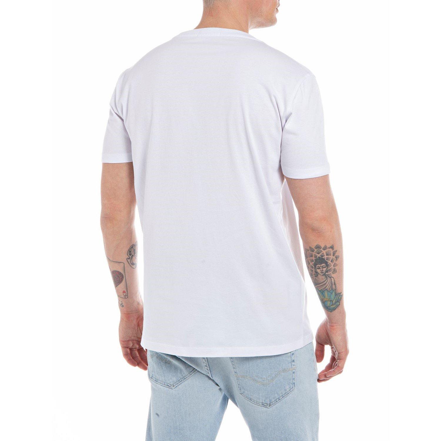 Bijelo 001 - Replay - Men's Graphic Dog Regular Fit T-Shirt - 3