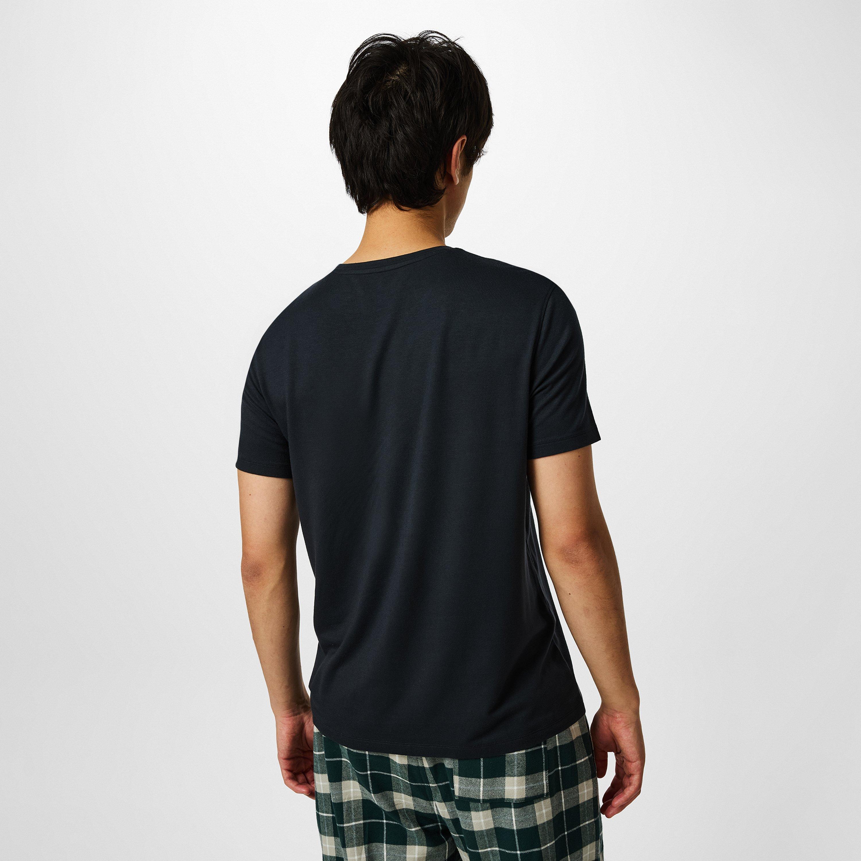 Washed Black - Jack Wills - Men's JW Lounge Pyjama Short Sleeve Top - 2