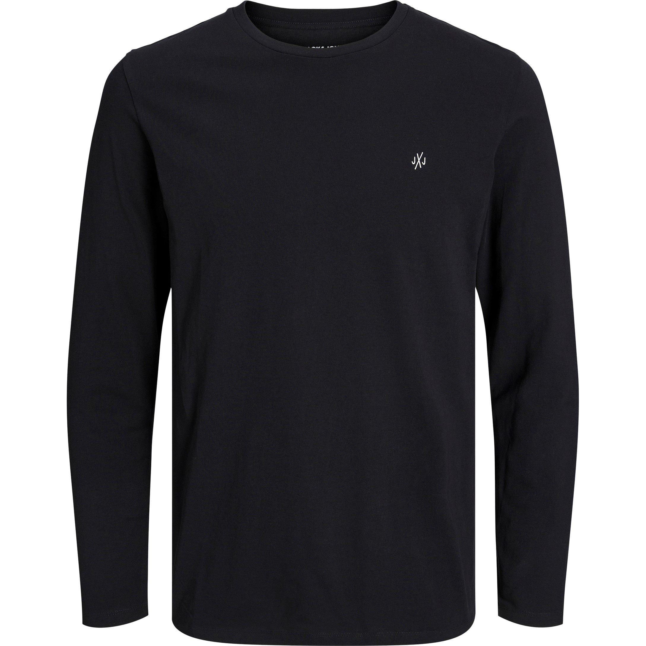Wht/Gry/Blk - Jack and Jones - Crew Neck Long-Sleeve T-Shirt - 2