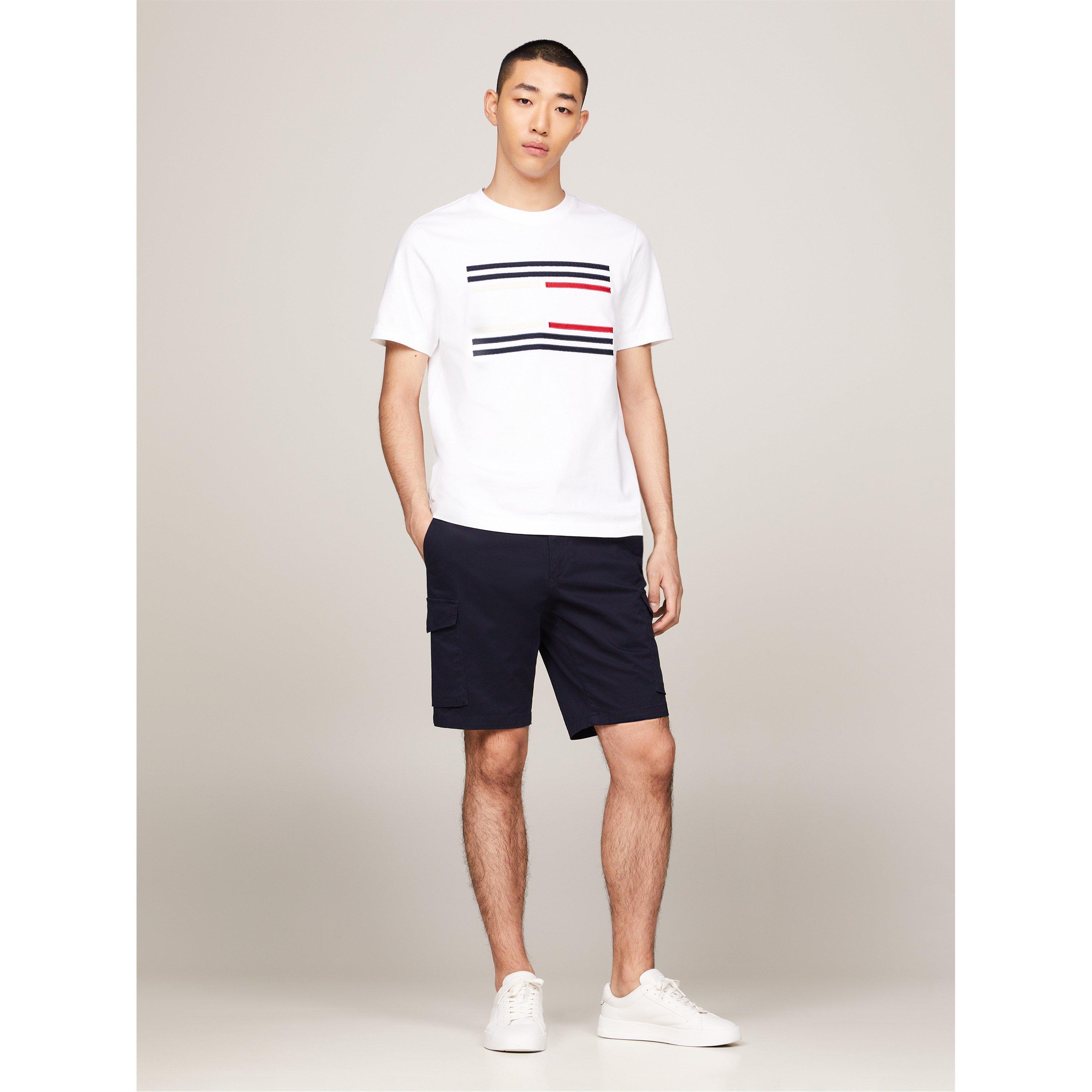 White - Tommy Hilfiger - Men's Grosgrain Tape Flag Regular Fit T-Shirt - 2