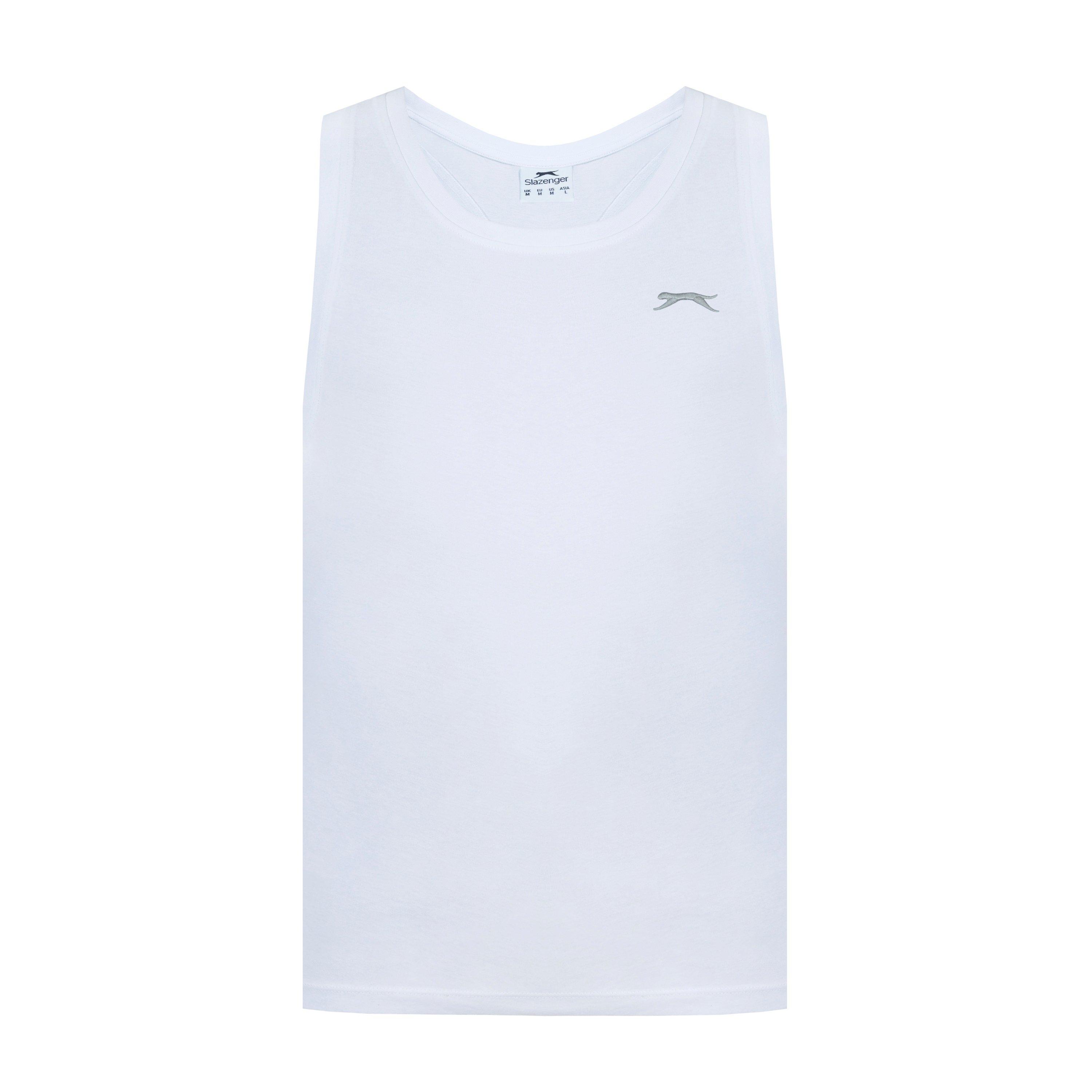 Slazenger Men's White Muscle Vest - L