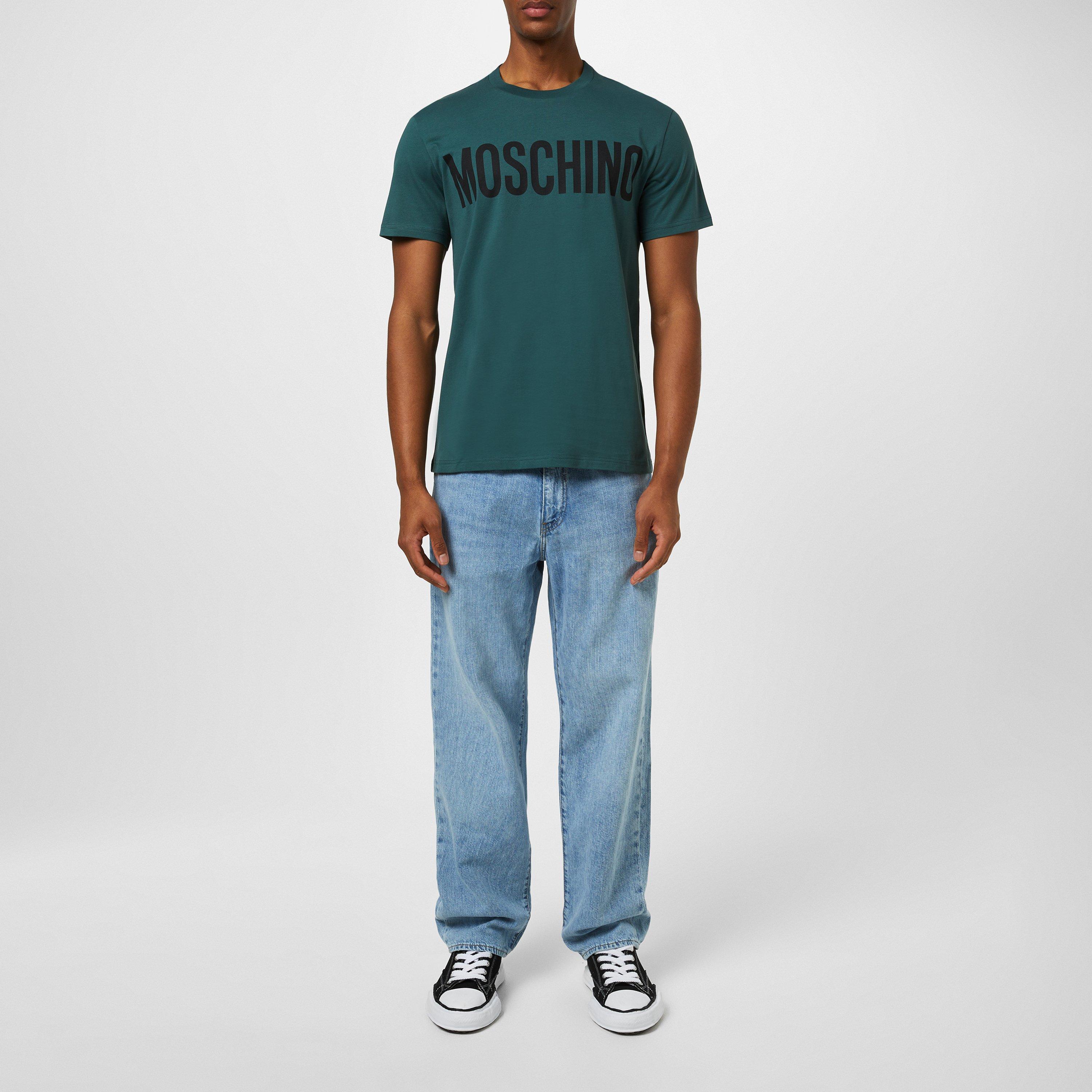 Fantasy Green - Moschino - Men's Logo Regular Fit T-Shirt - 4