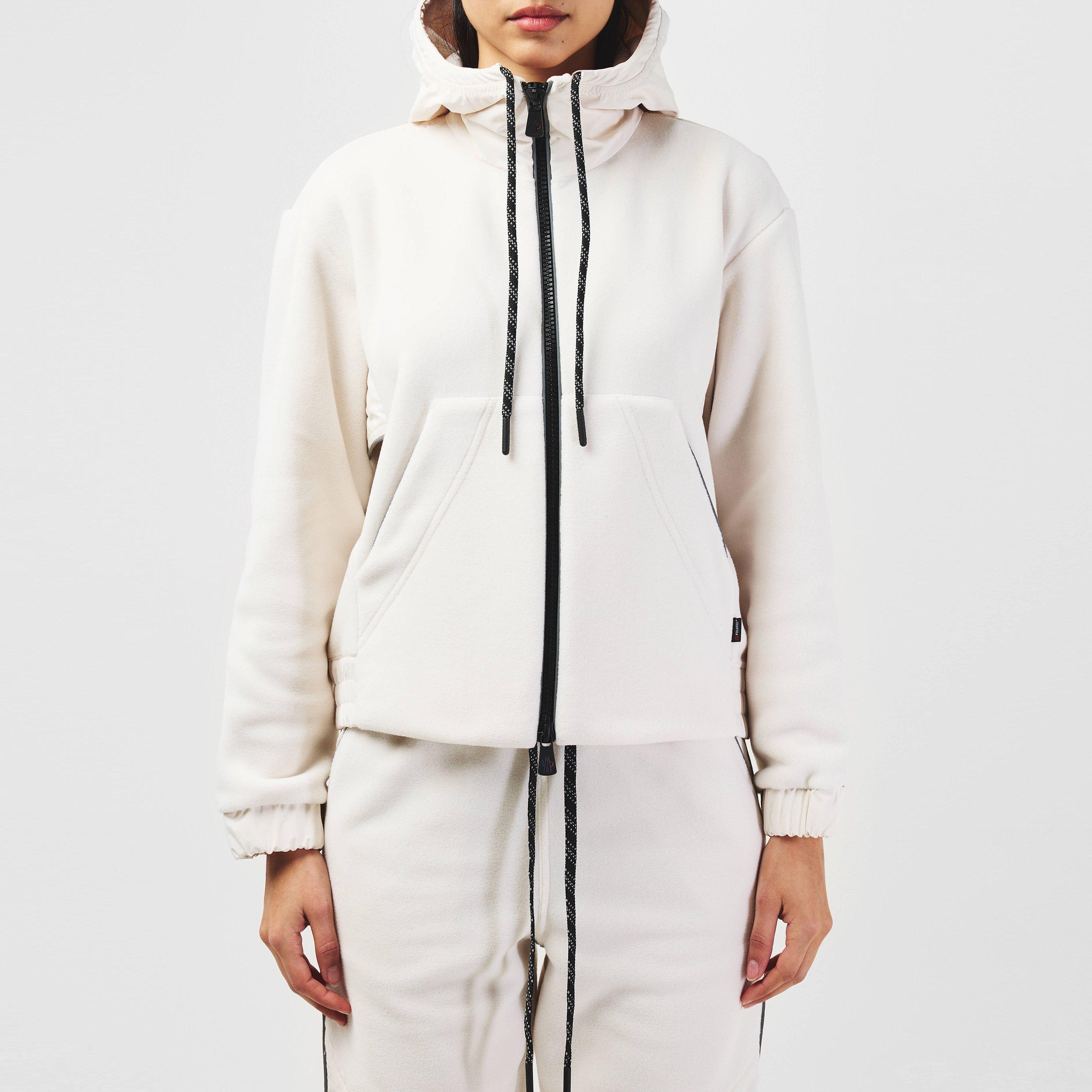 Cream 21I - Moncler Grenoble - Women's Fleece Long Sleeve Zip Hybrid Jacket - 1