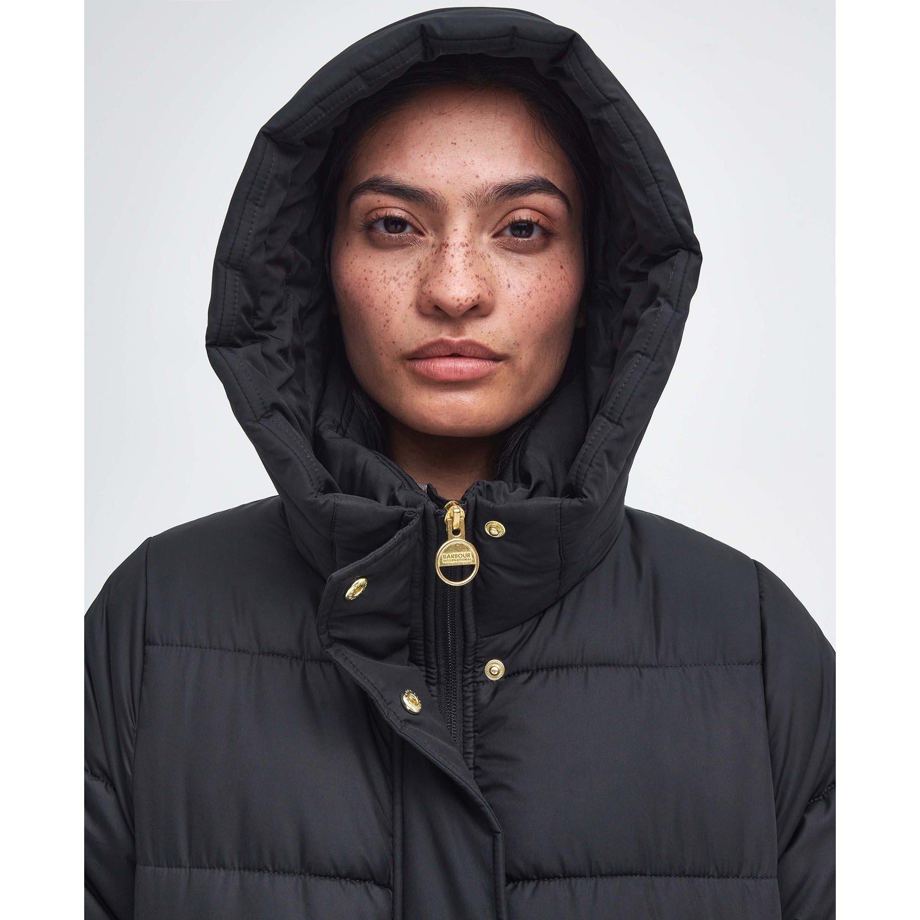 Black - Barbour International - Barron Longline Puffer Jacket - 4